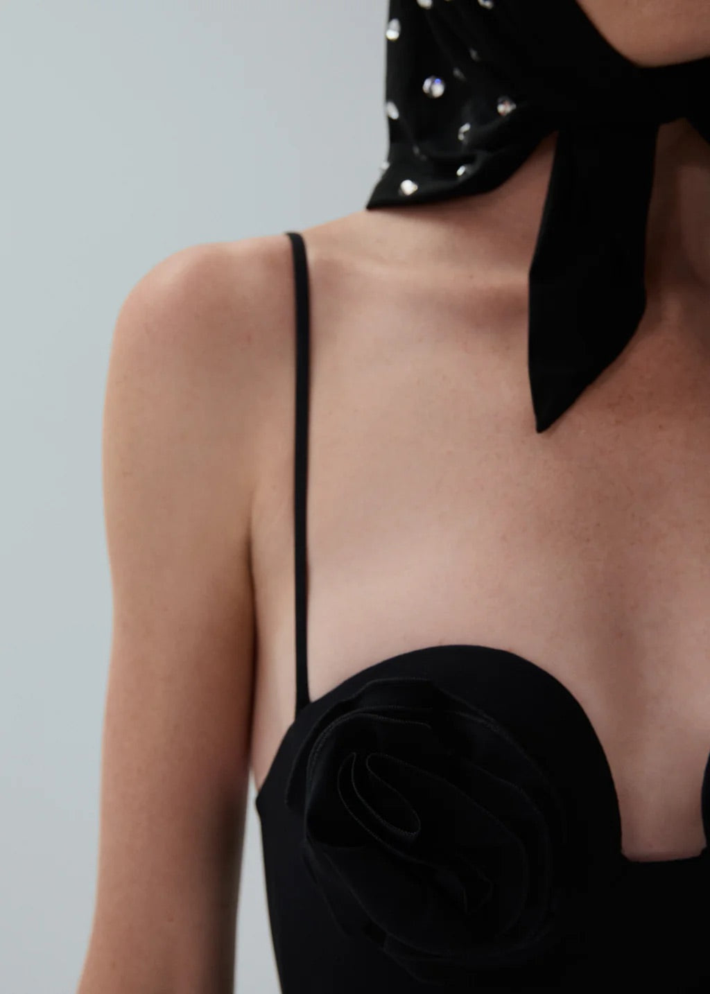 Lycra 3D Roses One Piece Swimsuit Black