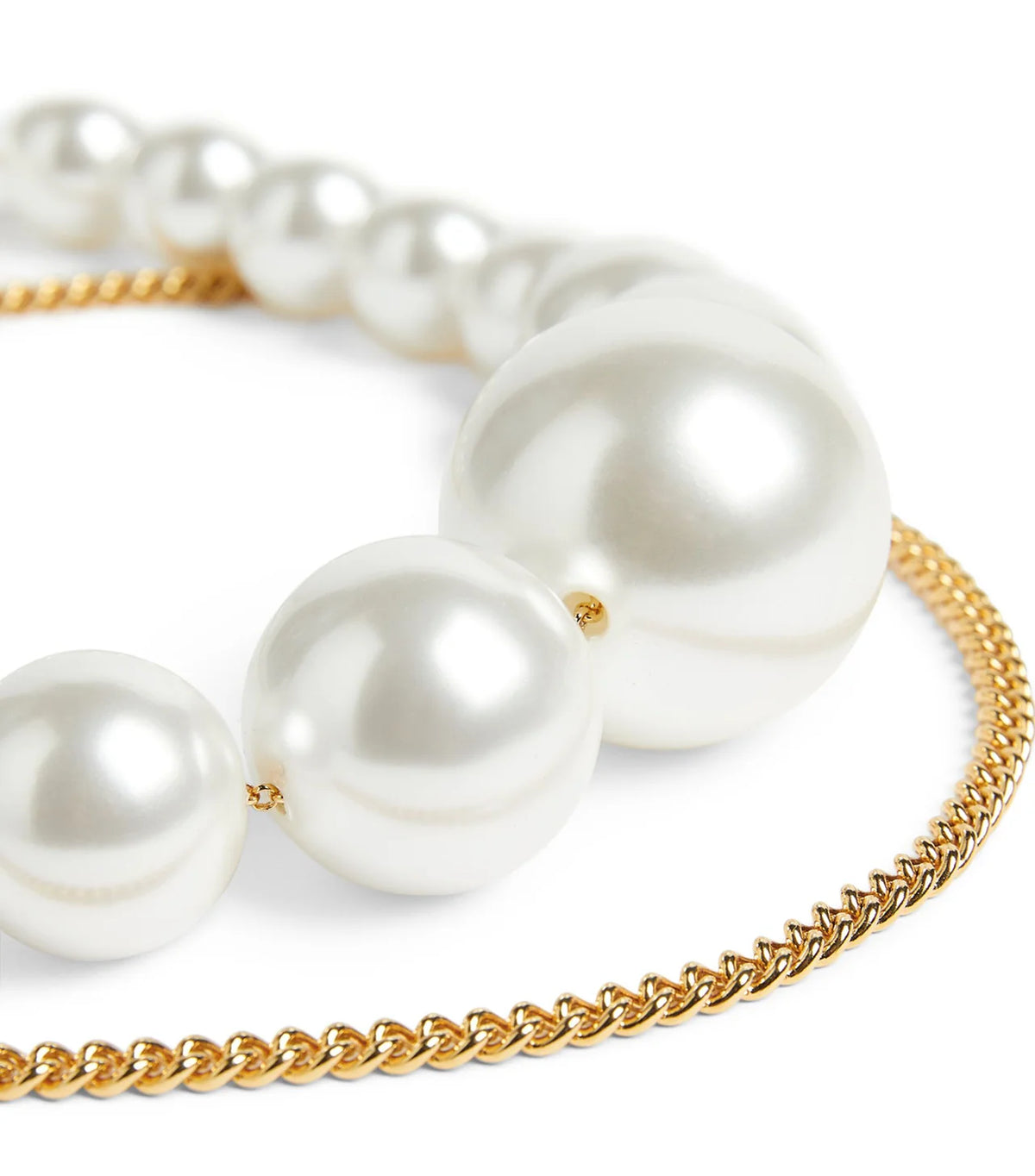 小物 NICKEL FREE DROP PEARL CHAIN BELT Asymmetric Pearl Chain Belt | CASALINA