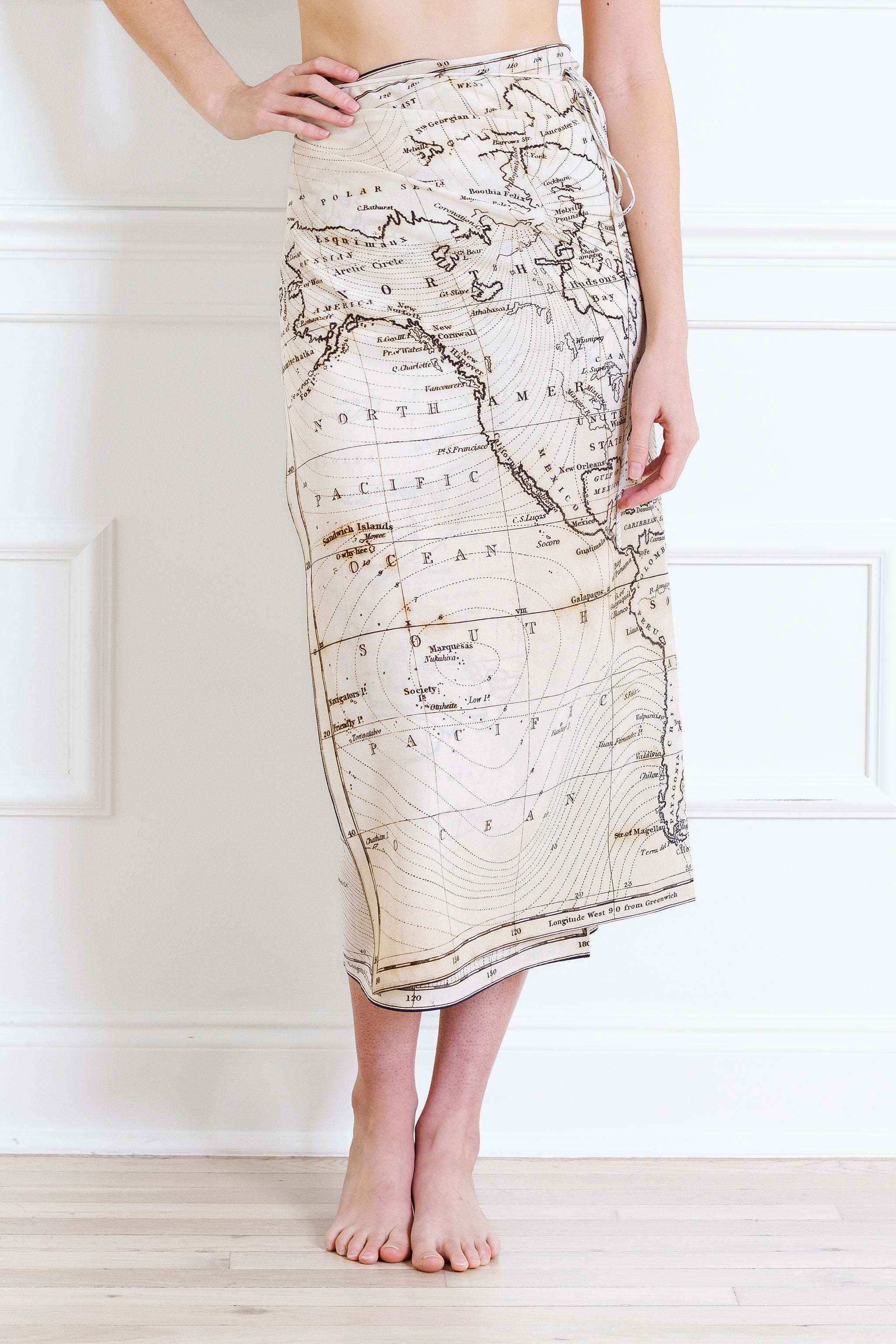 Silk Wrap Tie Skirt