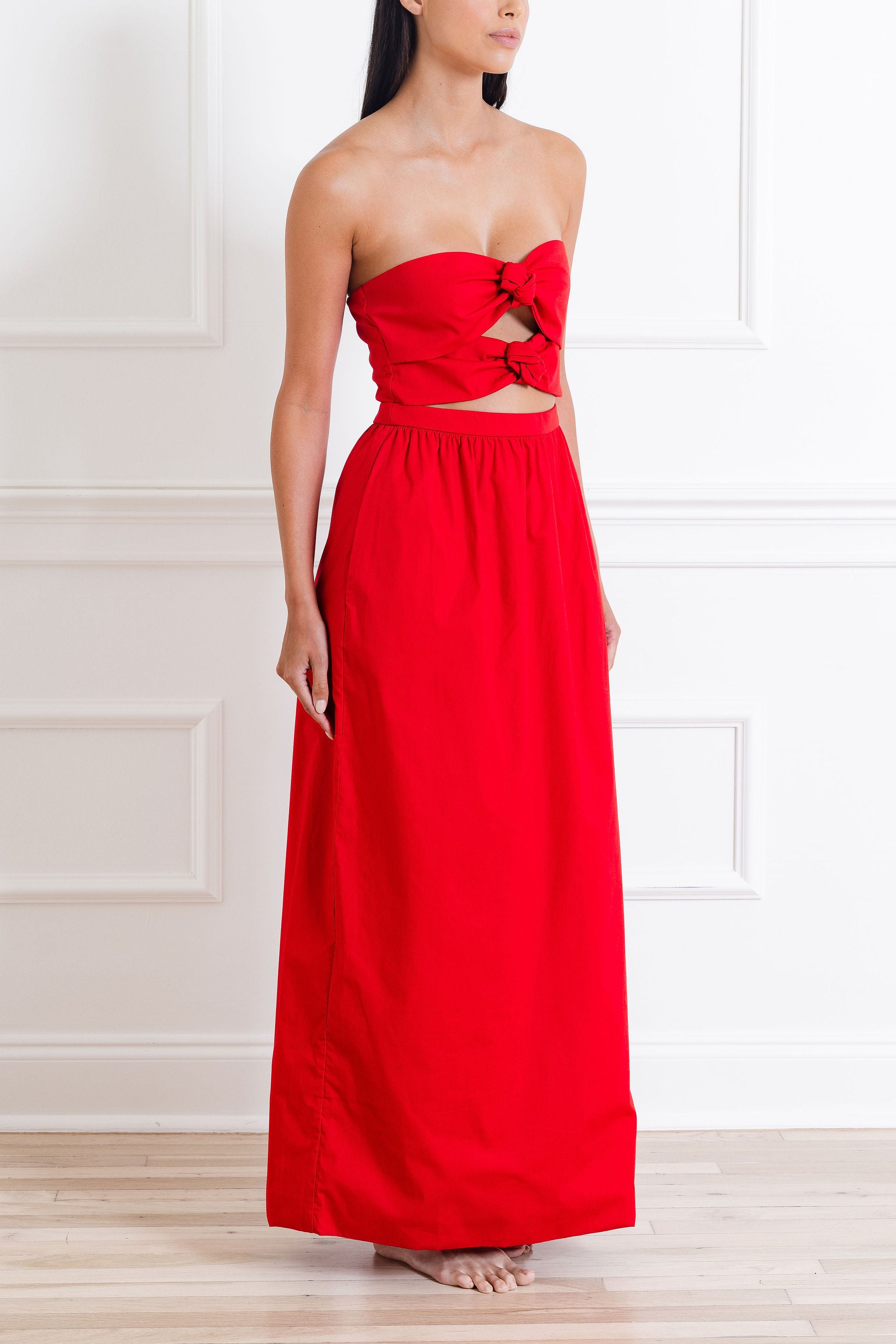 Solid Double-Knot Long Dress