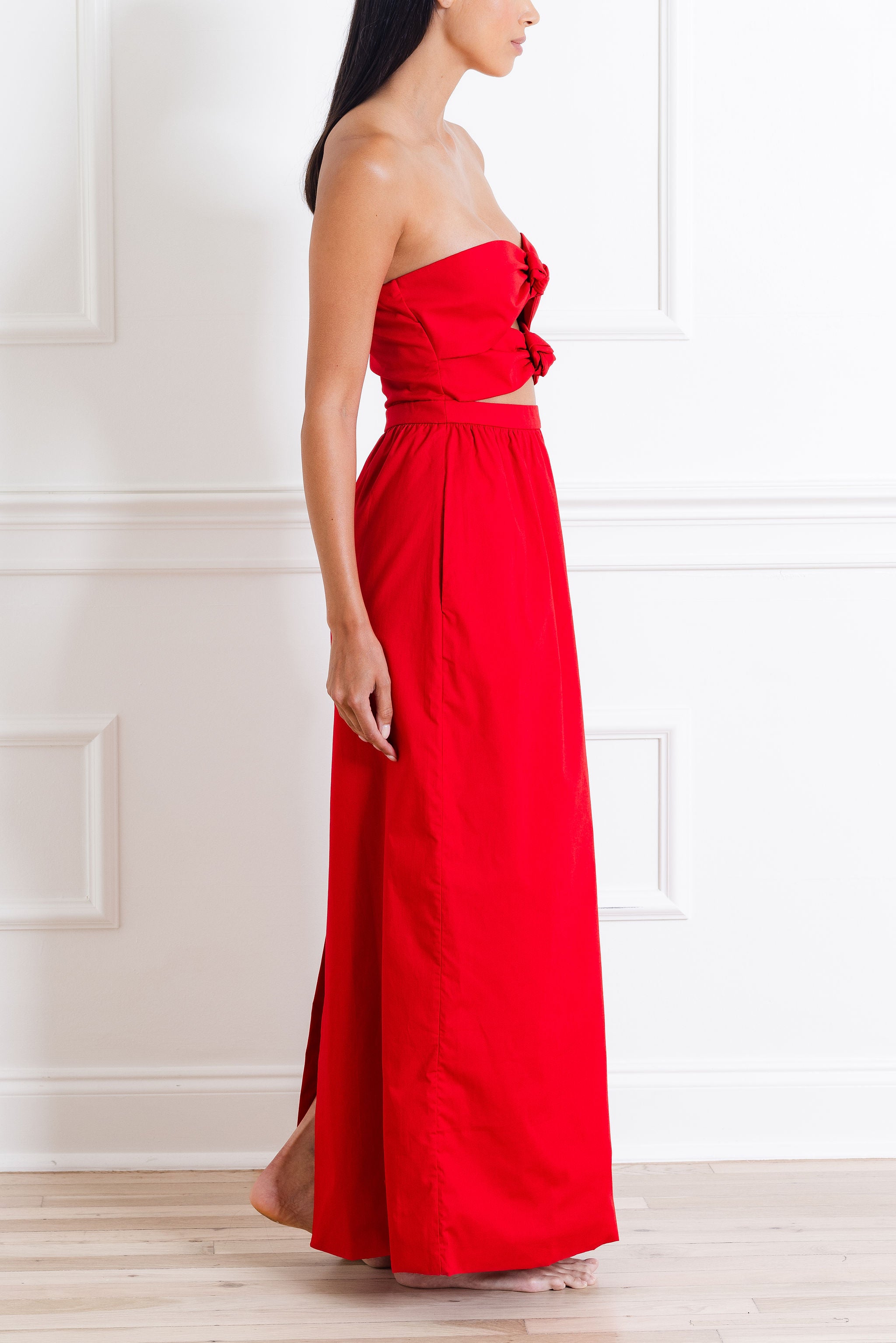 Solid Double-Knot Long Dress