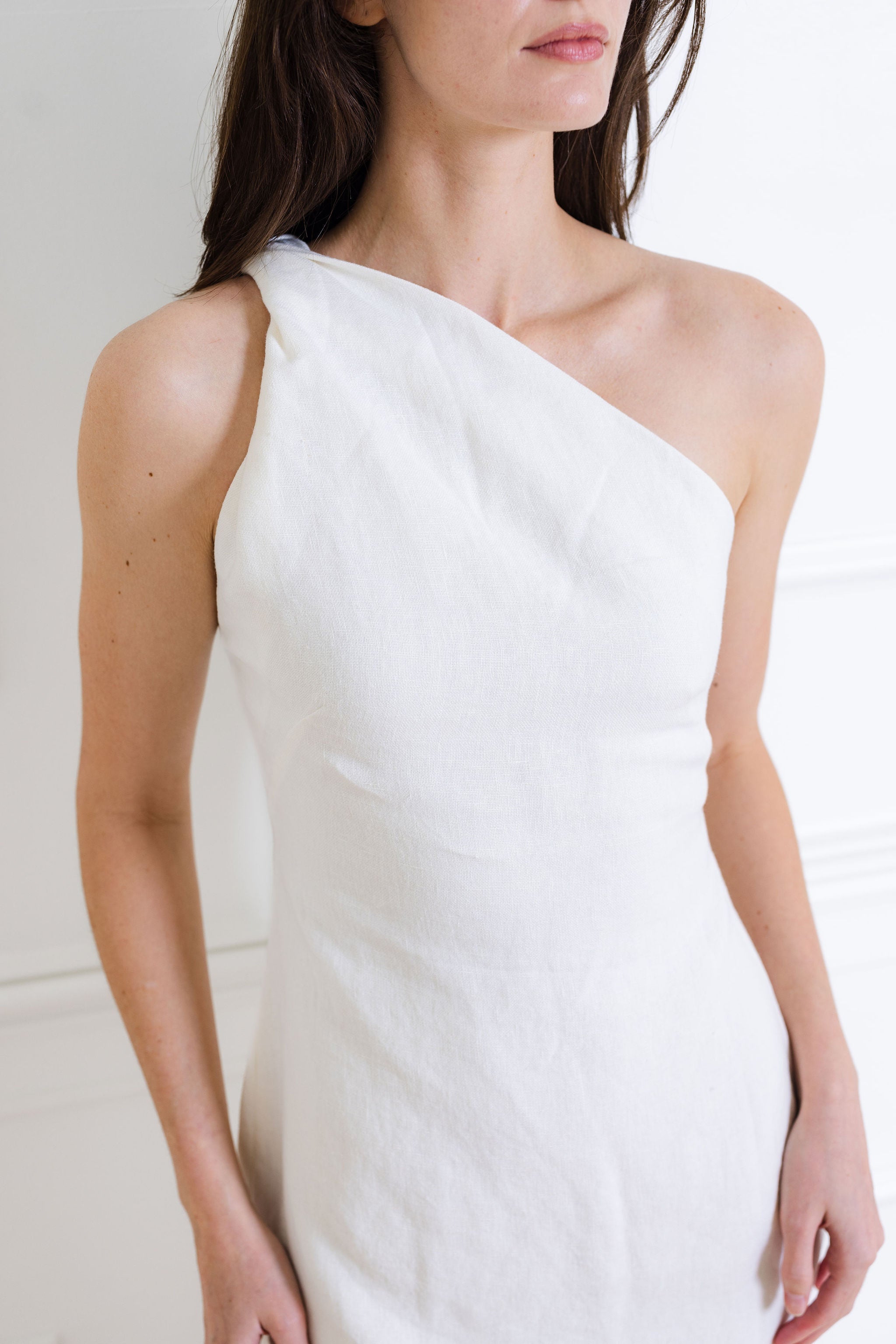 Twisted Linen Mini Dress