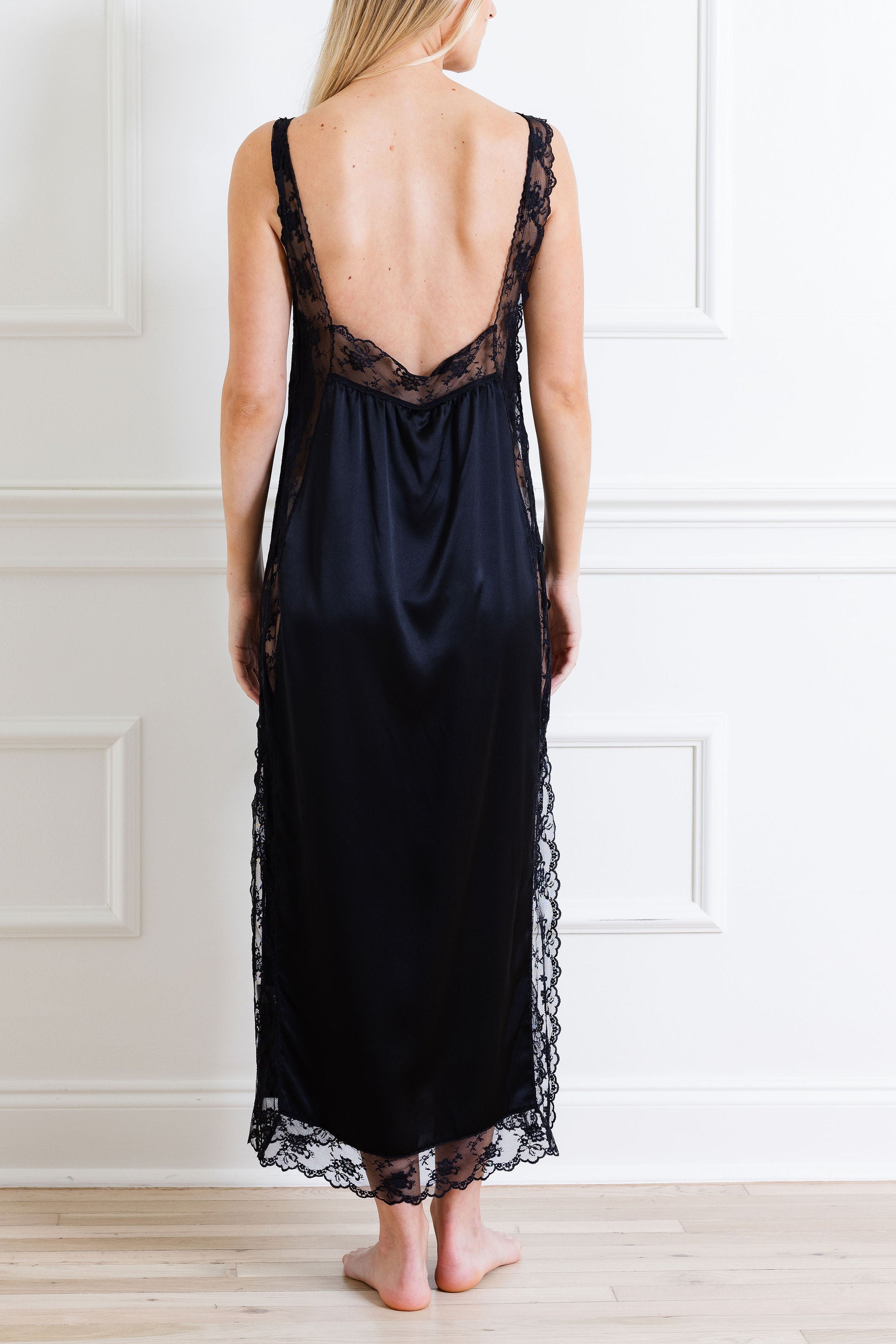 Aries Square Neck Lace Slip Dress