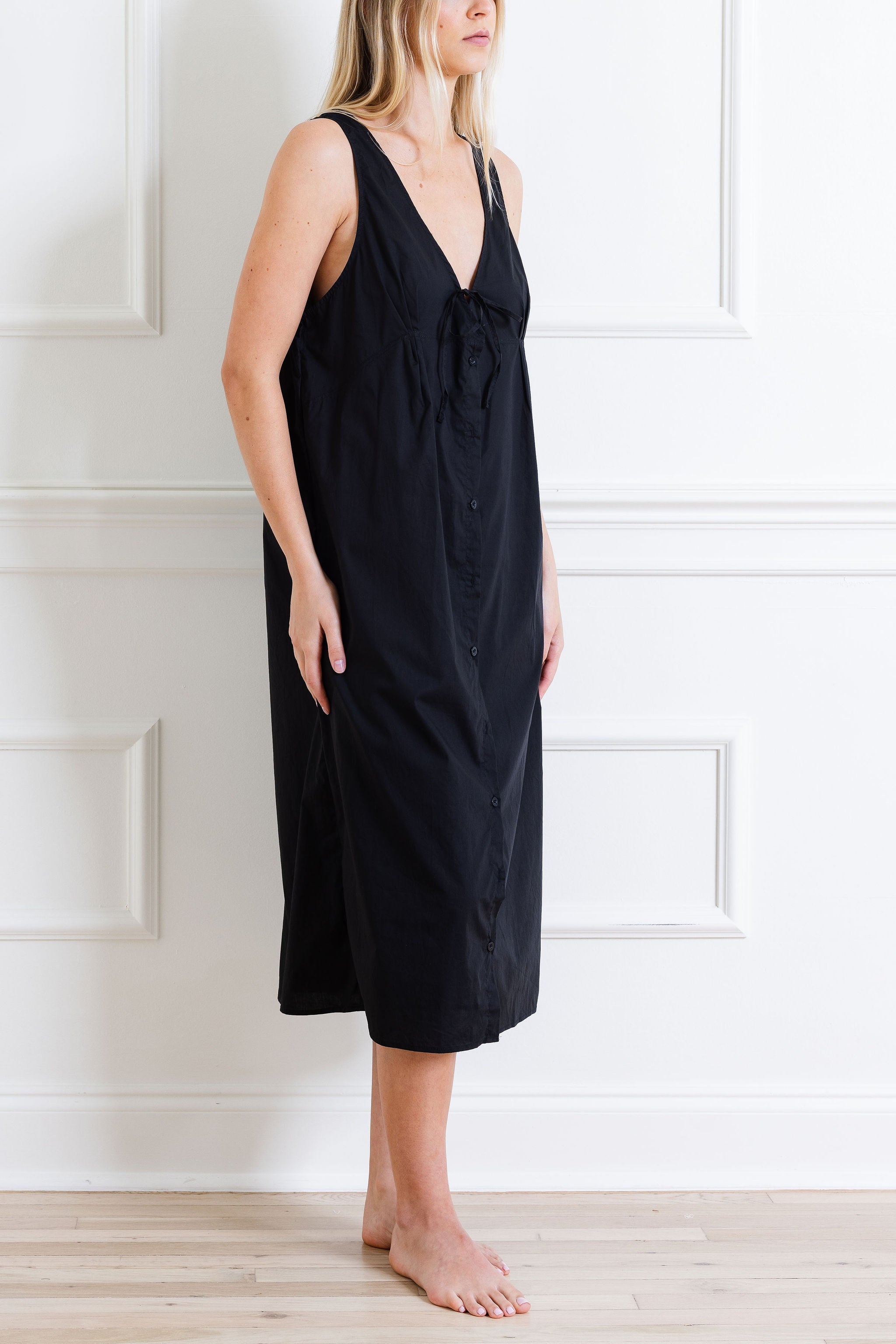 Black Tuck Tie Dress