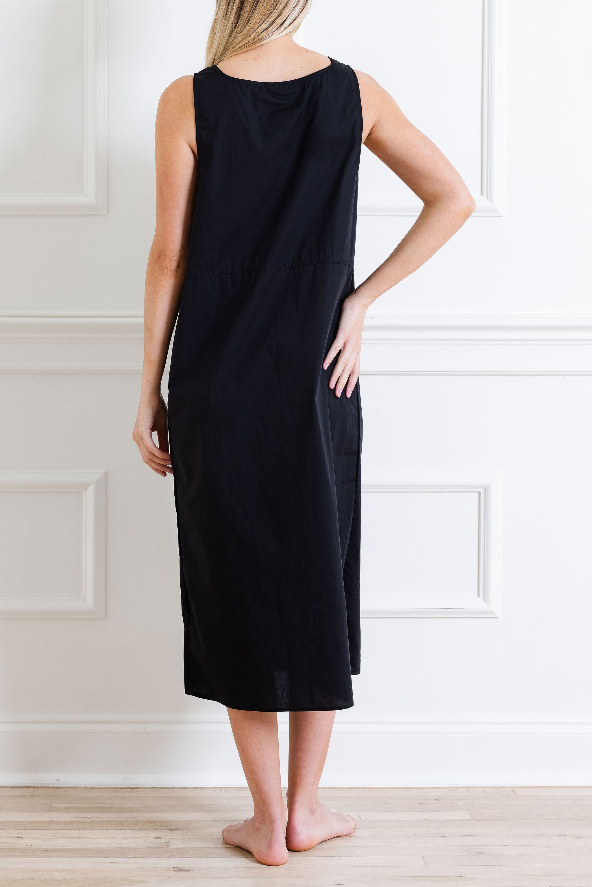 Black Tuck Tie Dress