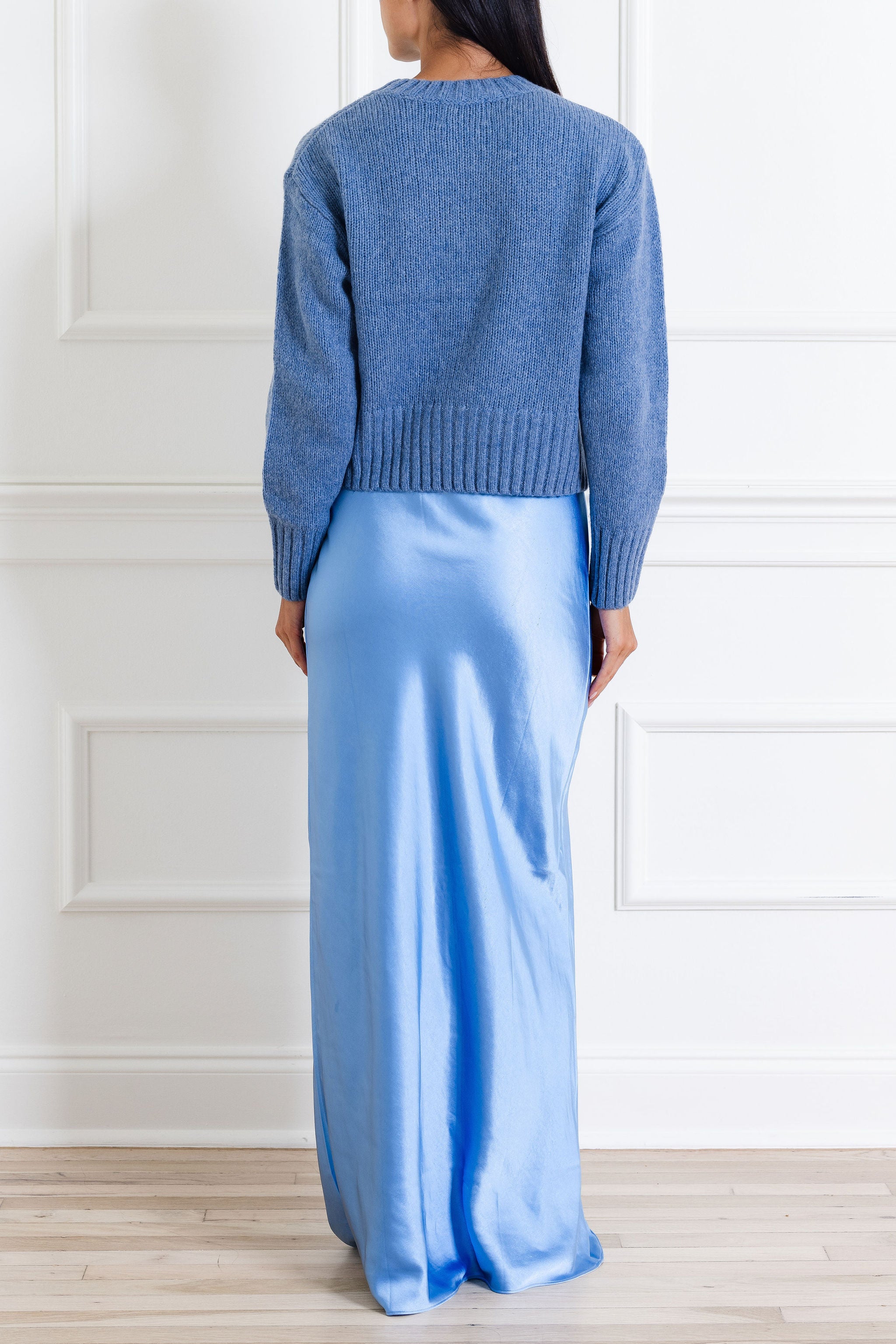 Wool Cashmere Blend Sweater Soft Blue