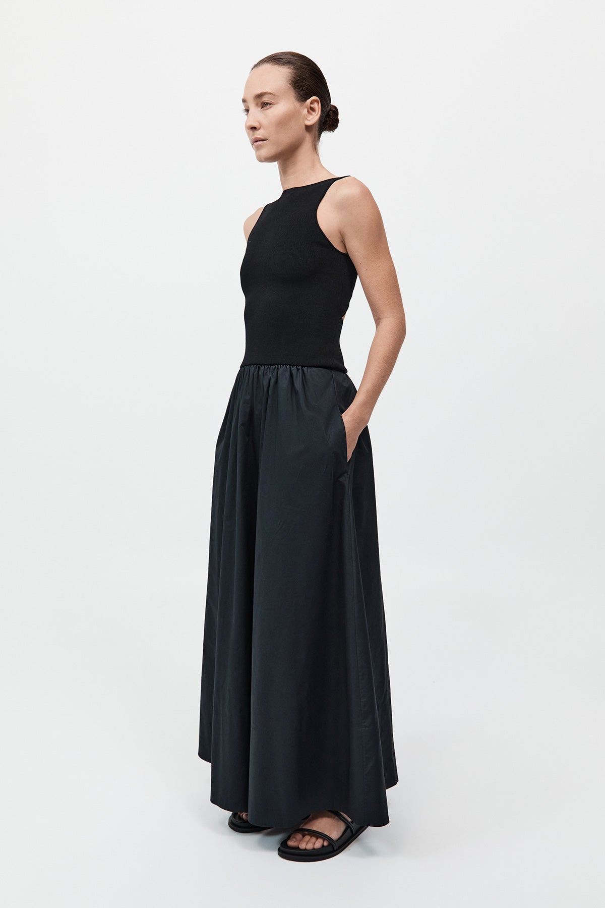 Bateau Cut Out Dress Black