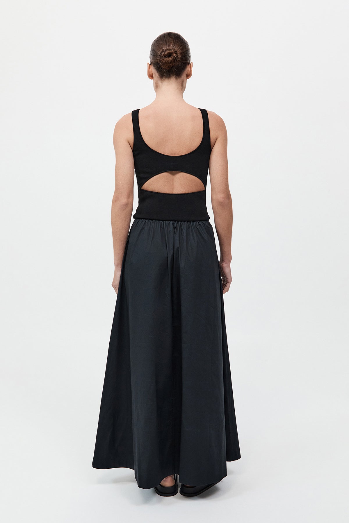 Bateau Cut Out Dress Black