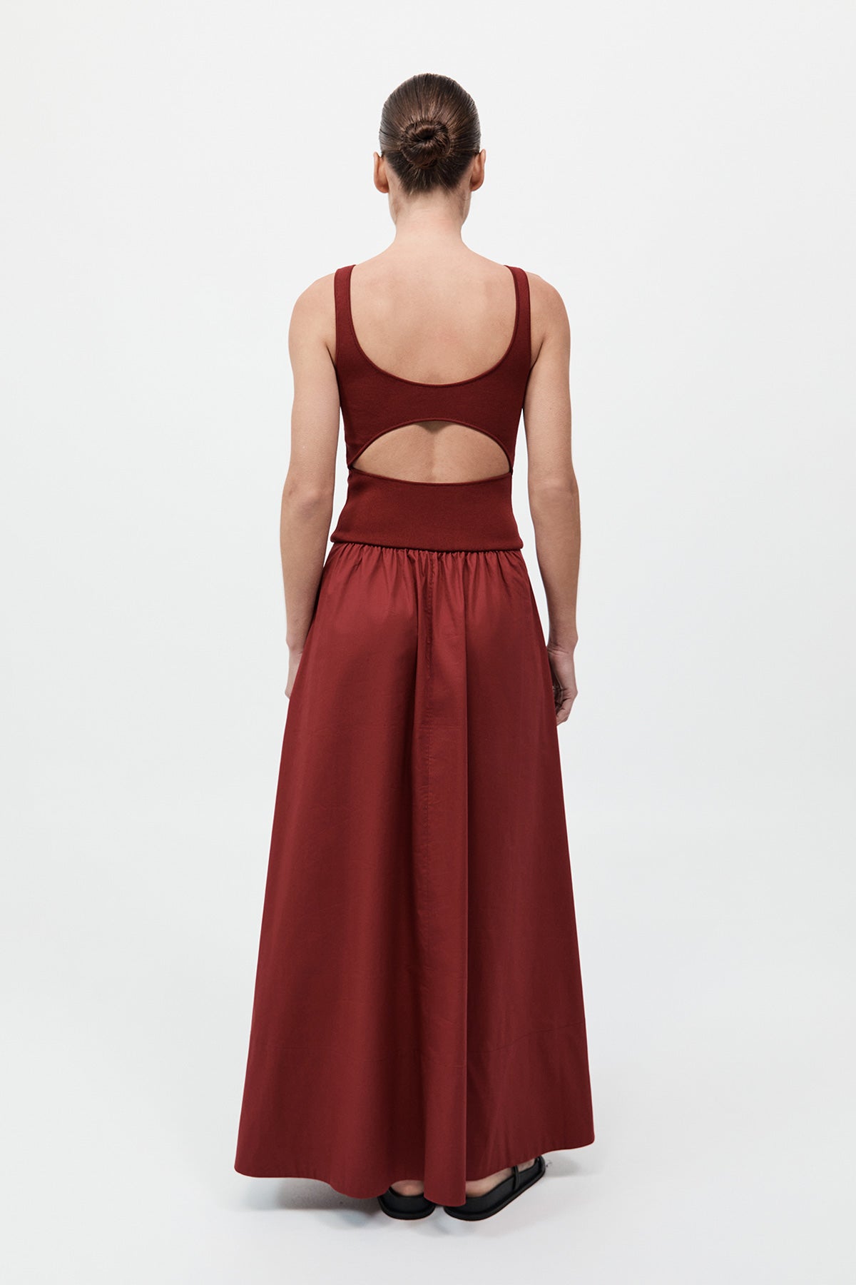 Bateau Cut Out Dress Berry
