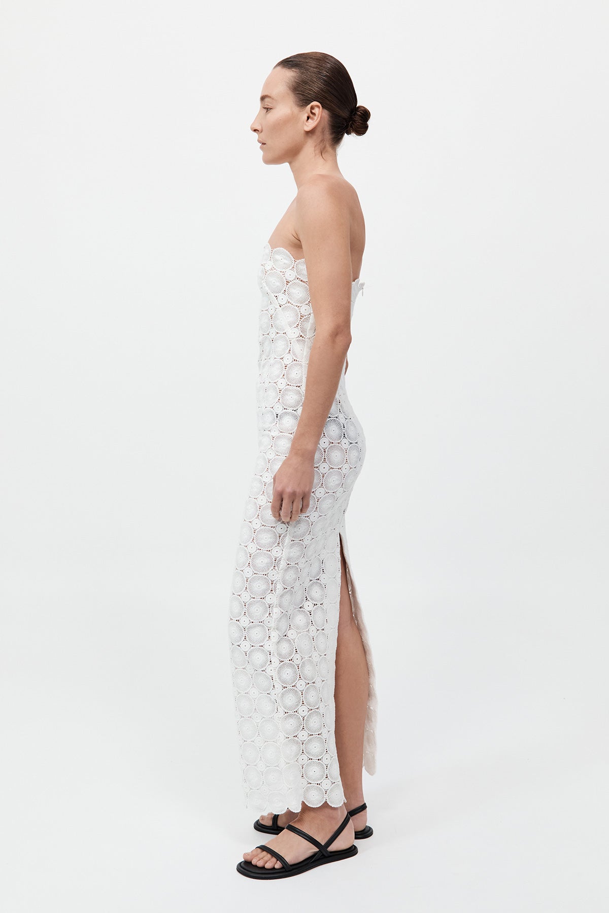 Doily Column Dress White