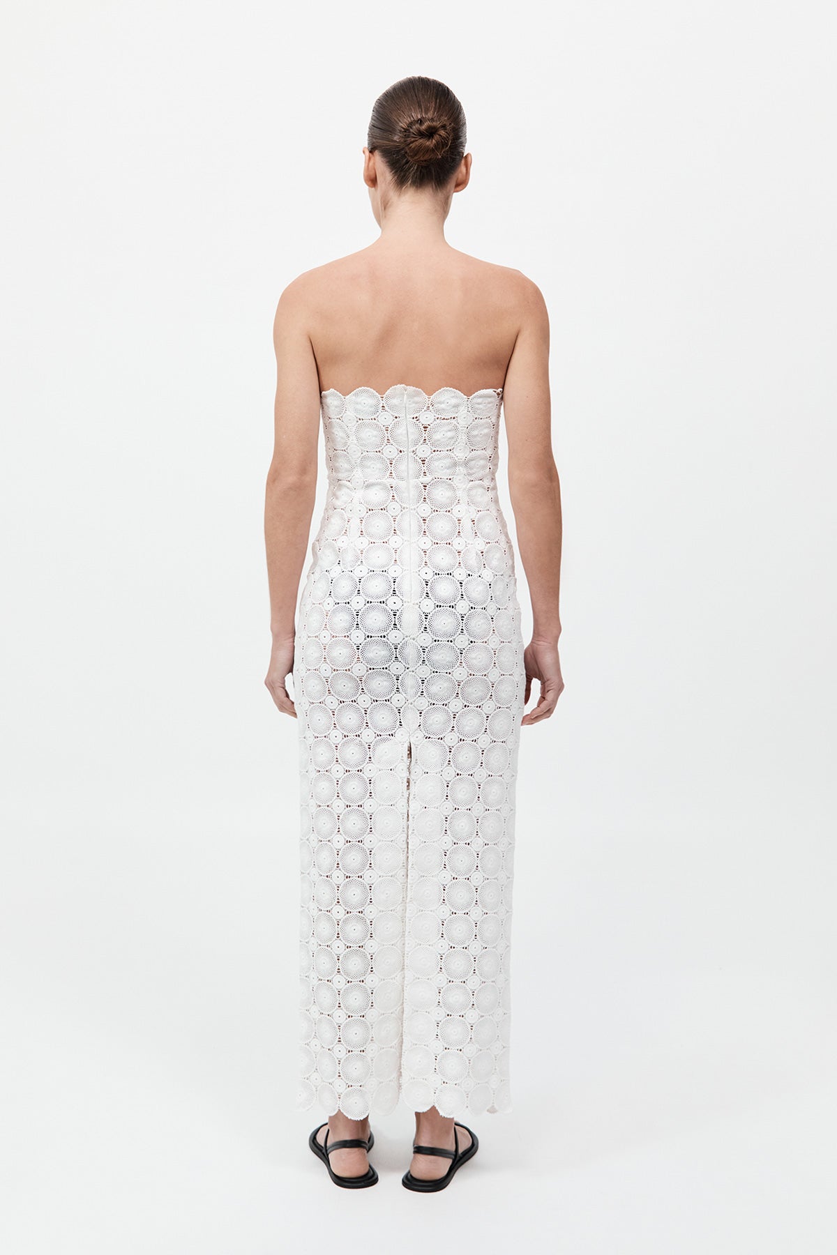 Doily Column Dress White