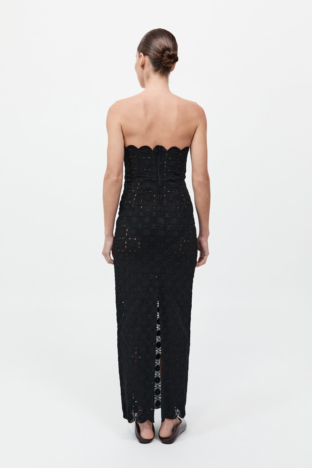 Doily Column Dress Black