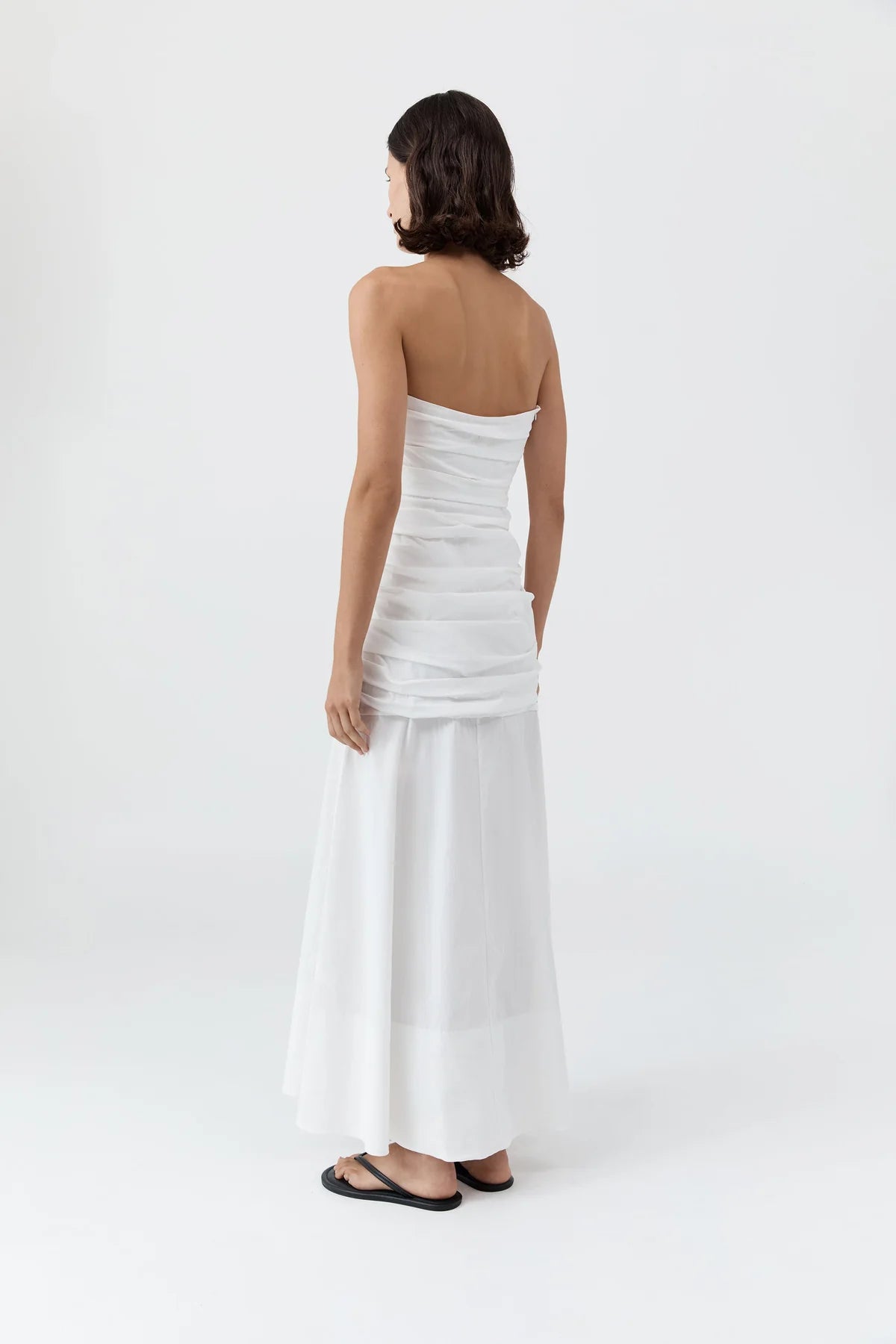 Gathered Strapless Longline Dress