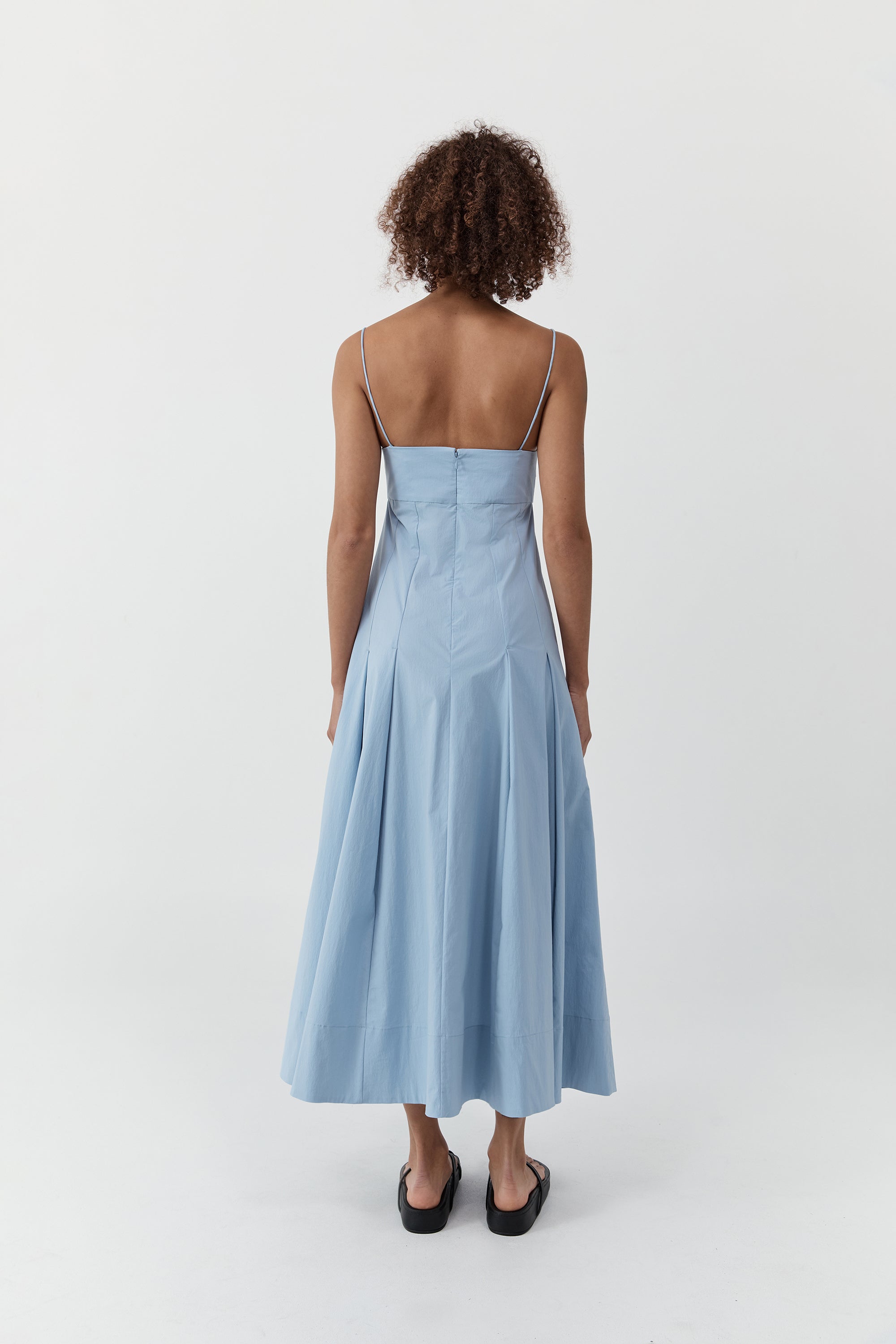 Everyday Cotton Pleat Dress Sky