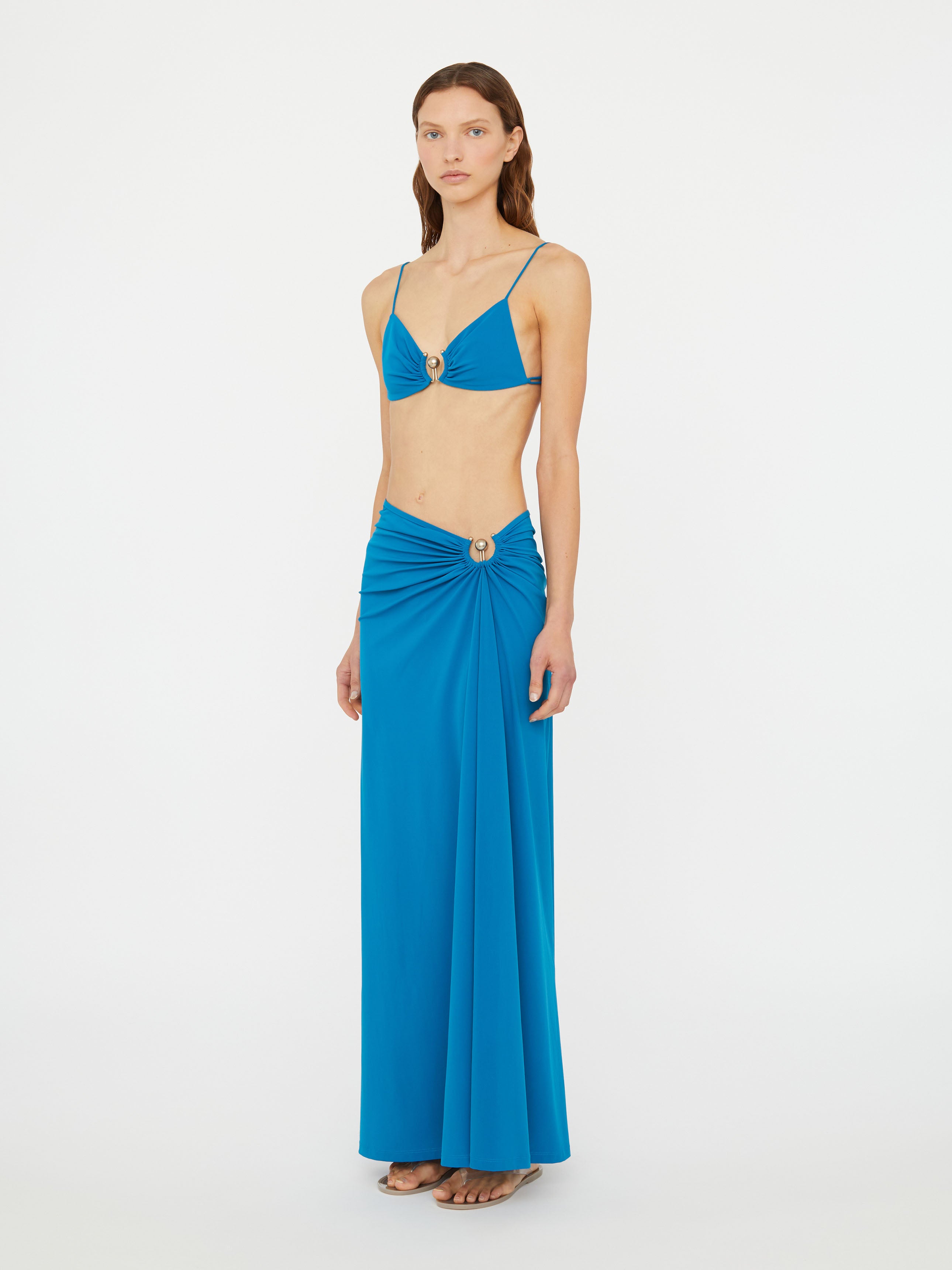 Ruched Orbit Split Skirt