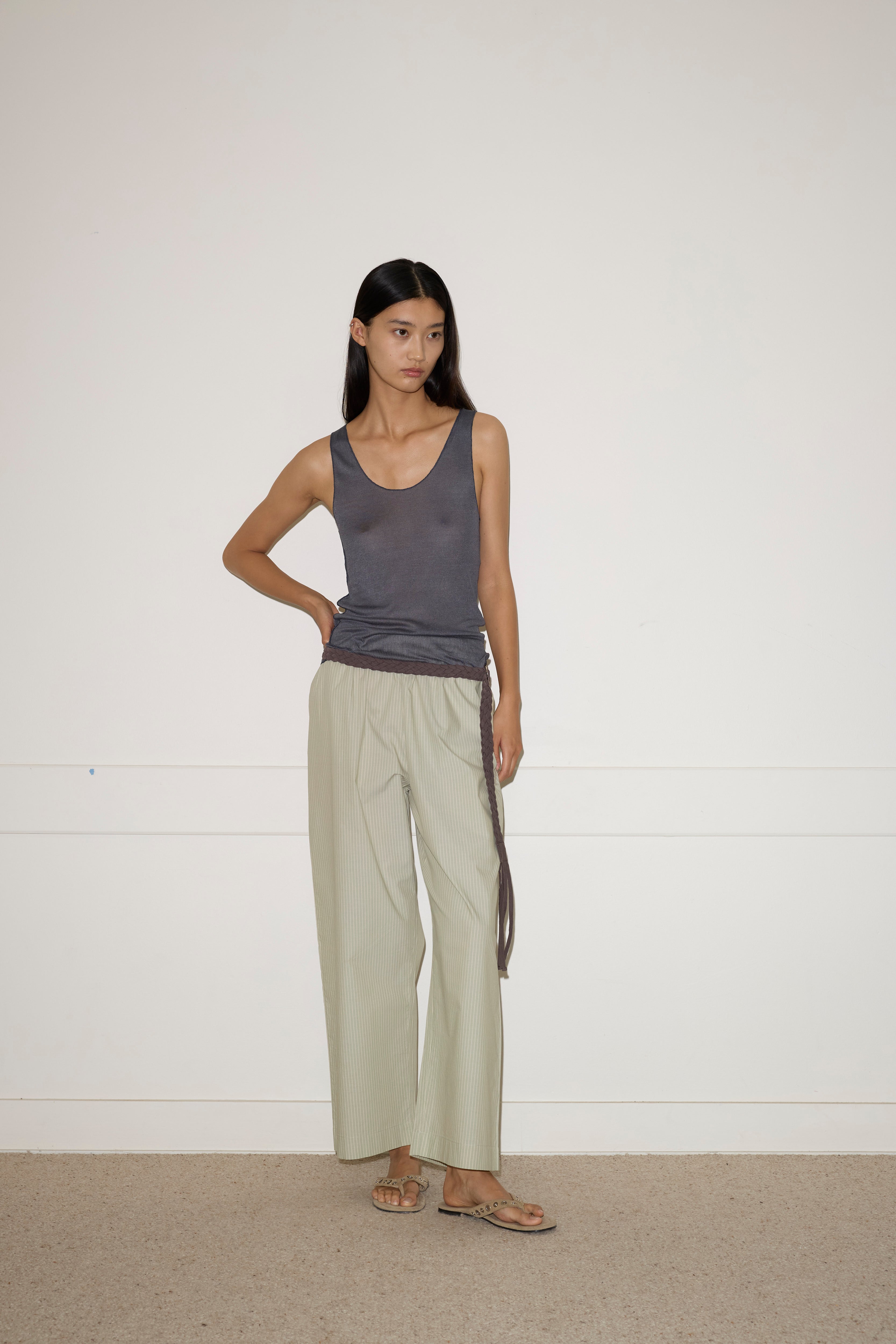 Ease Trouser Pistachio Stripe
