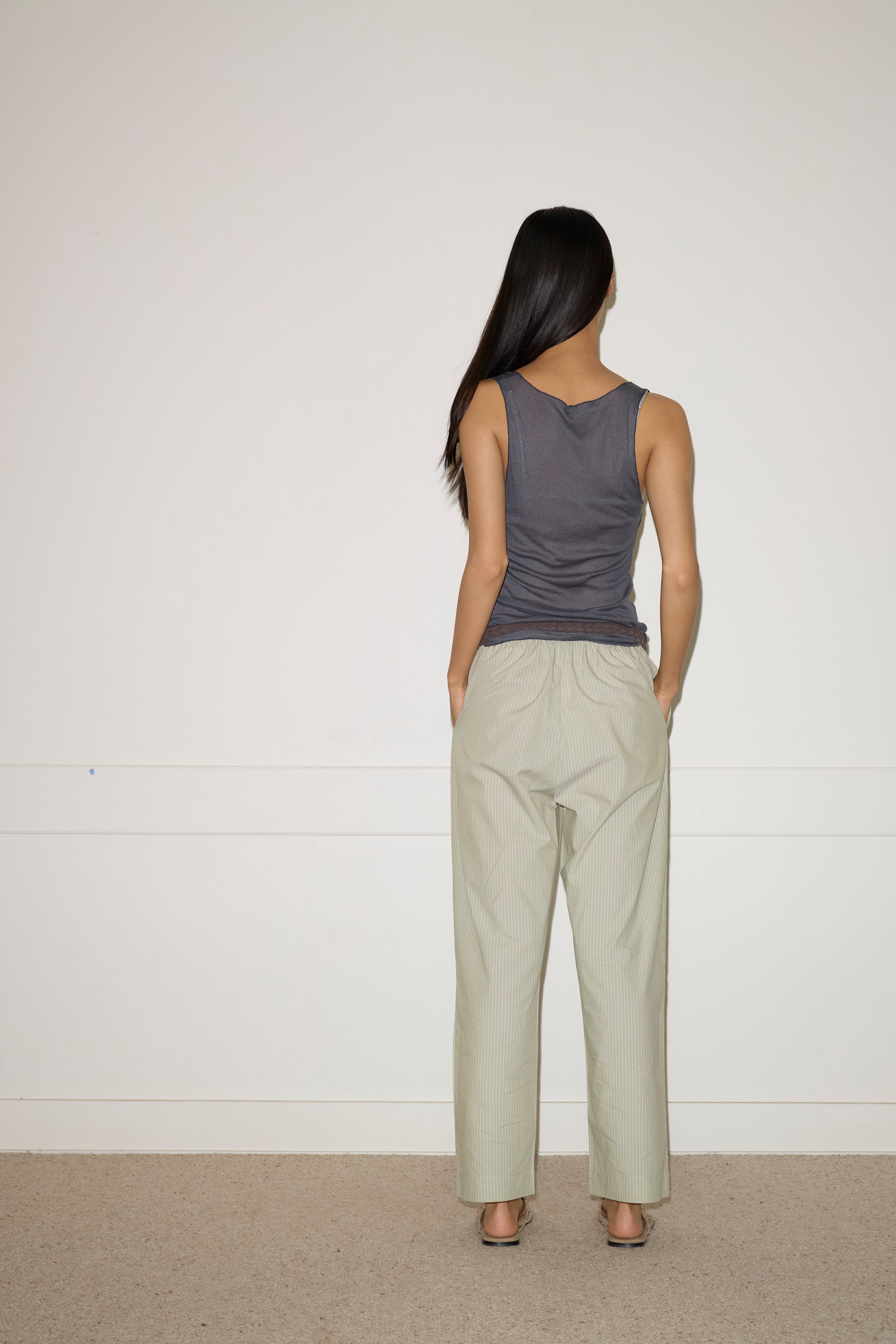 Ease Trouser Pistachio Stripe