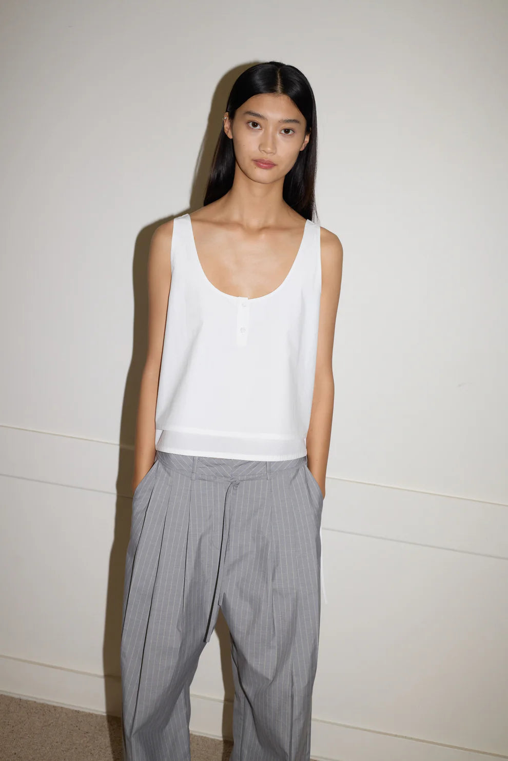 Tri Pleat Pant Steele Stripe