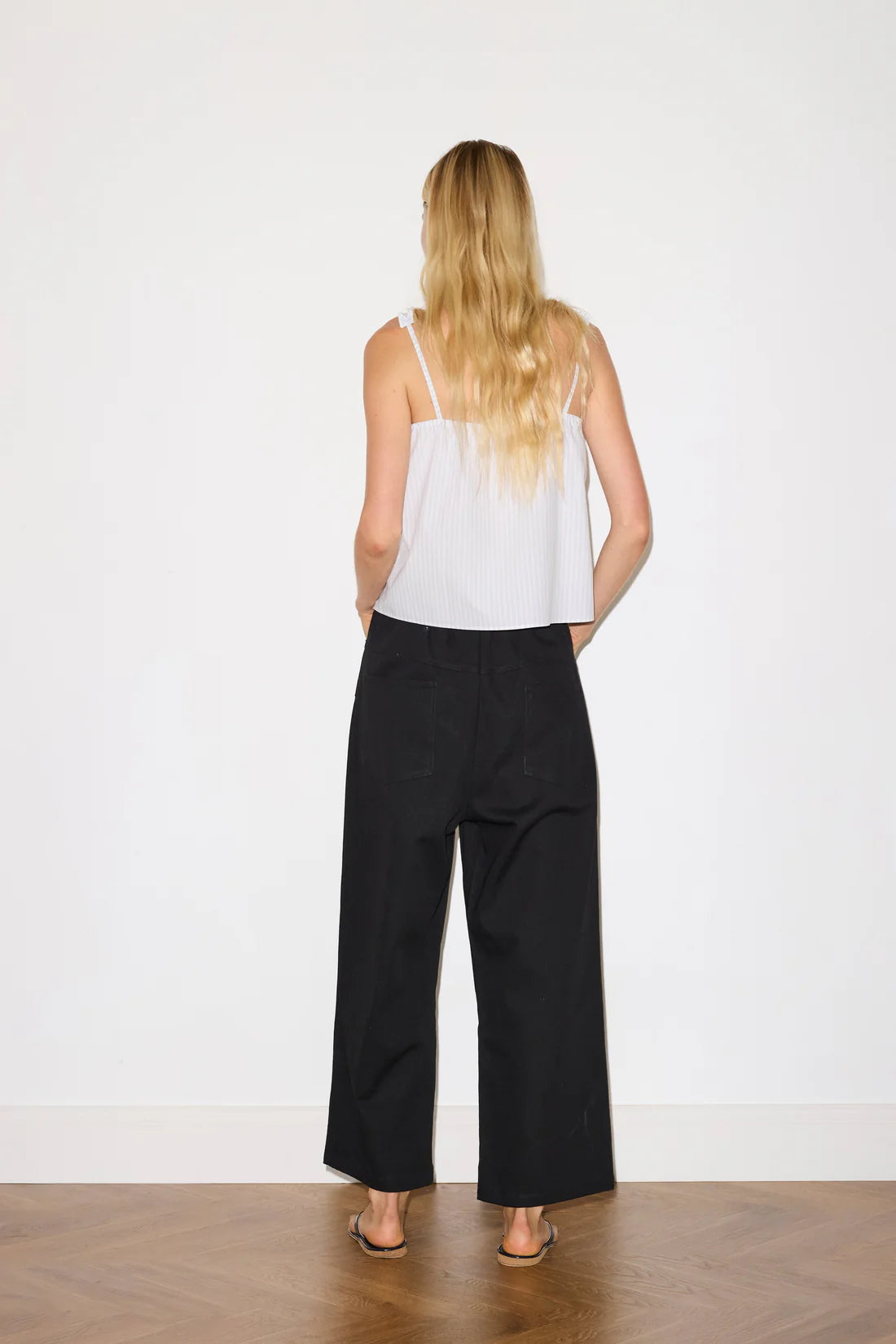 Linen Square Pocket Pant Black