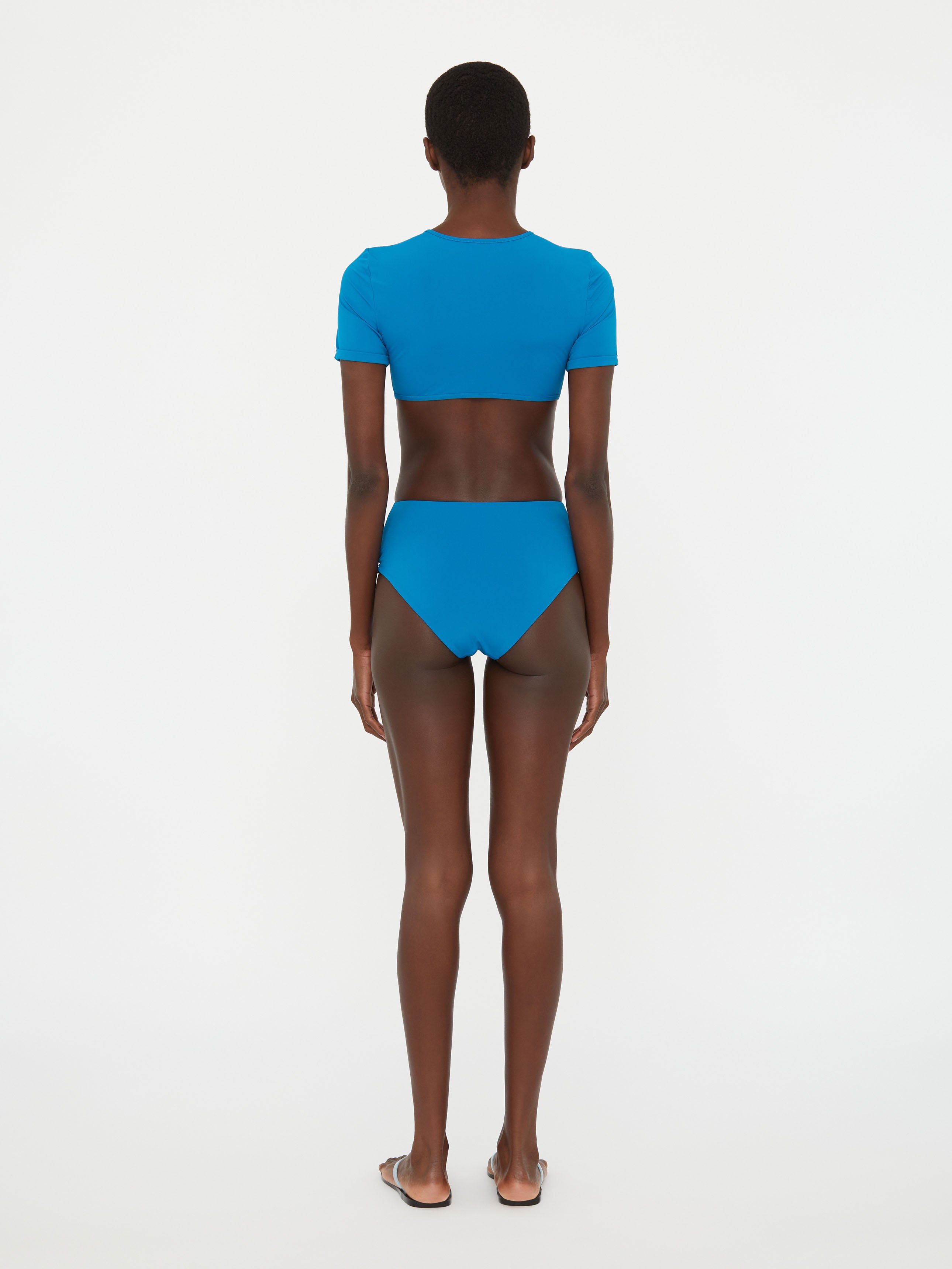 Ruched Crescent Swim Tee