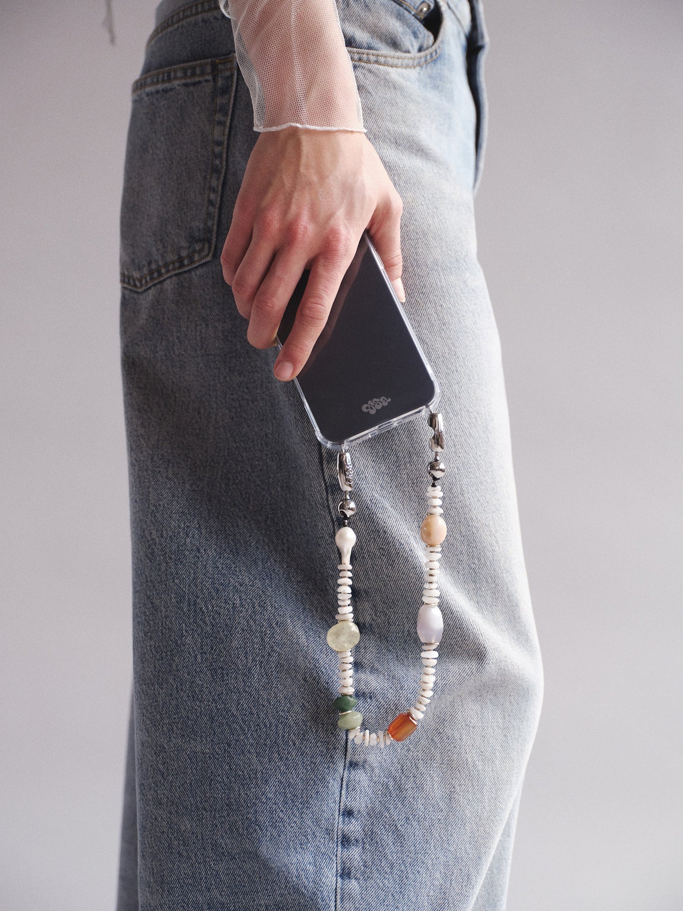 Stacked Gemstone + Pearl Wristlet