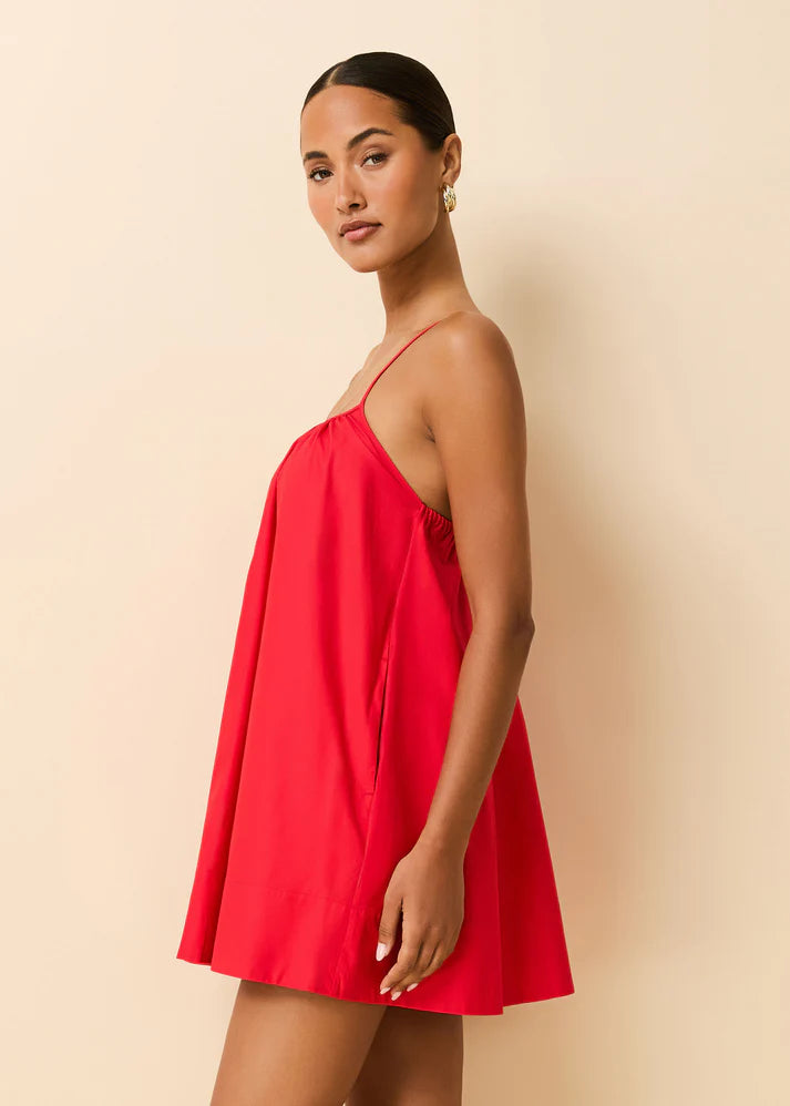 The Lindsay Dress Lipstick Red