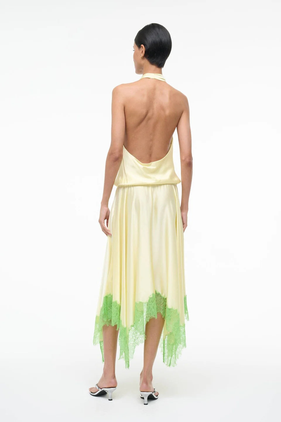 Elira Silk Dress Key Lime Sprout