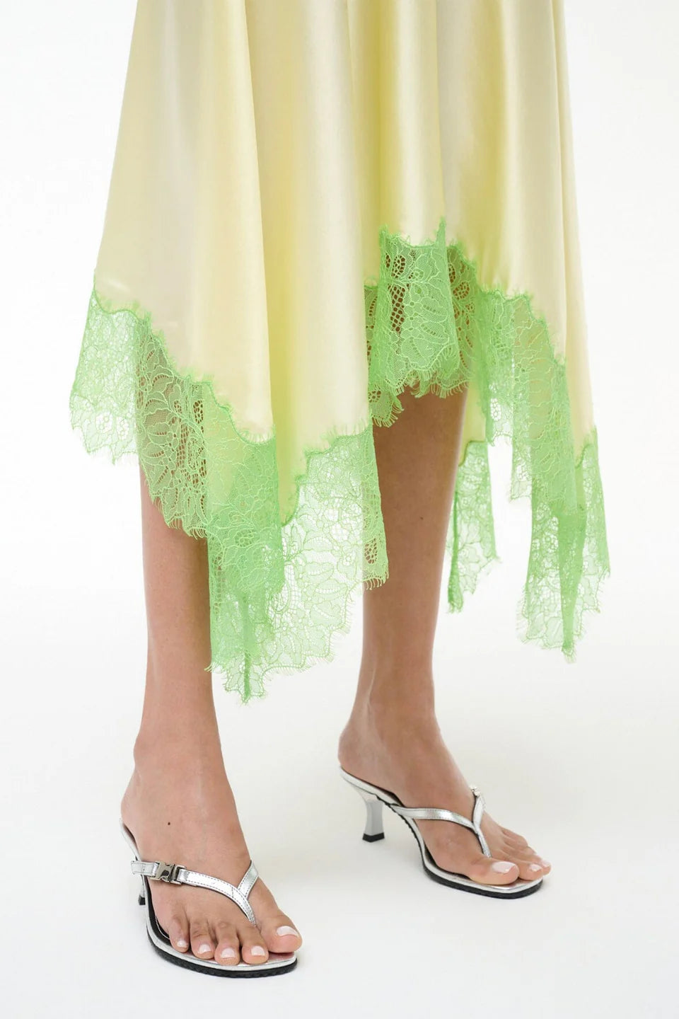 Elira Silk Dress Key Lime Sprout