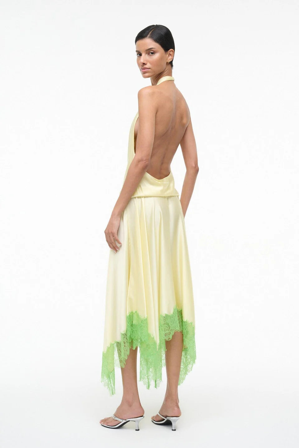 Elira Silk Dress Key Lime Sprout