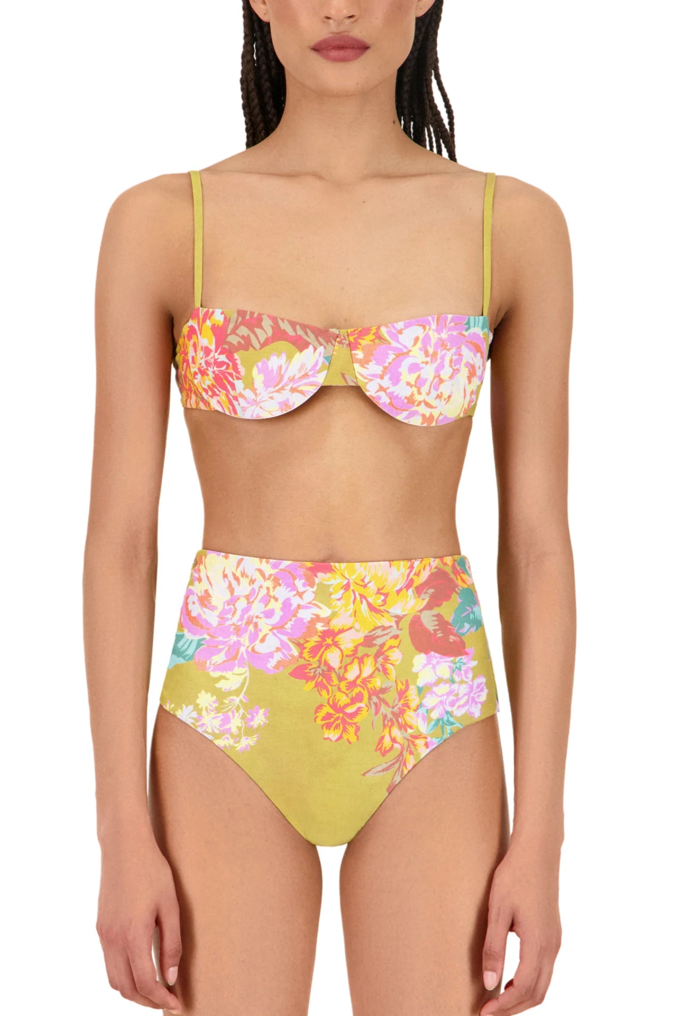 Vera Bikini Bottom Chartreuse Floral