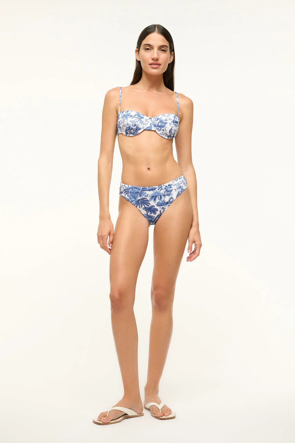 Jo Balconette Bikini Top Blue Toile