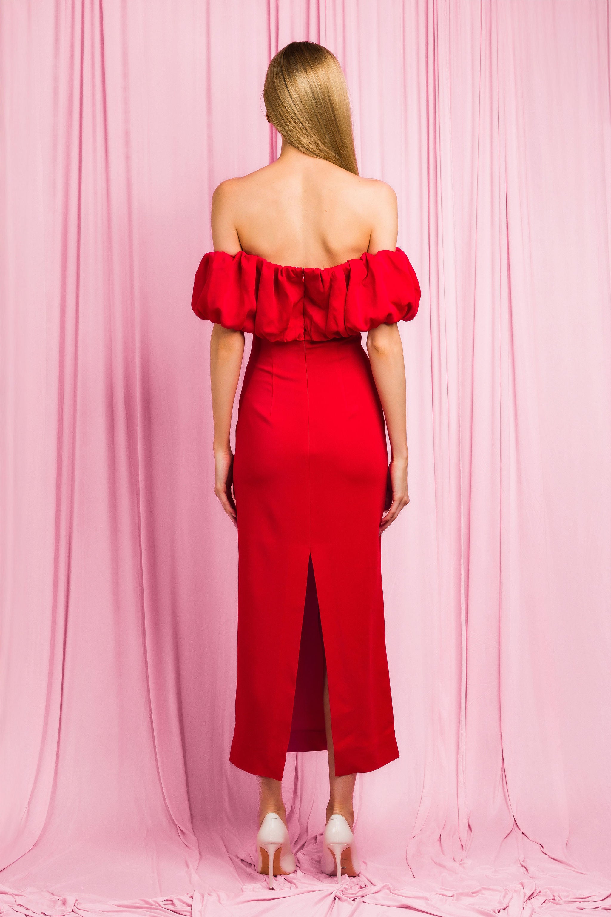 bardot pink and red dress Chi Chi London Women's Ruffle Bardot Satin Mini Dress in Pink 12