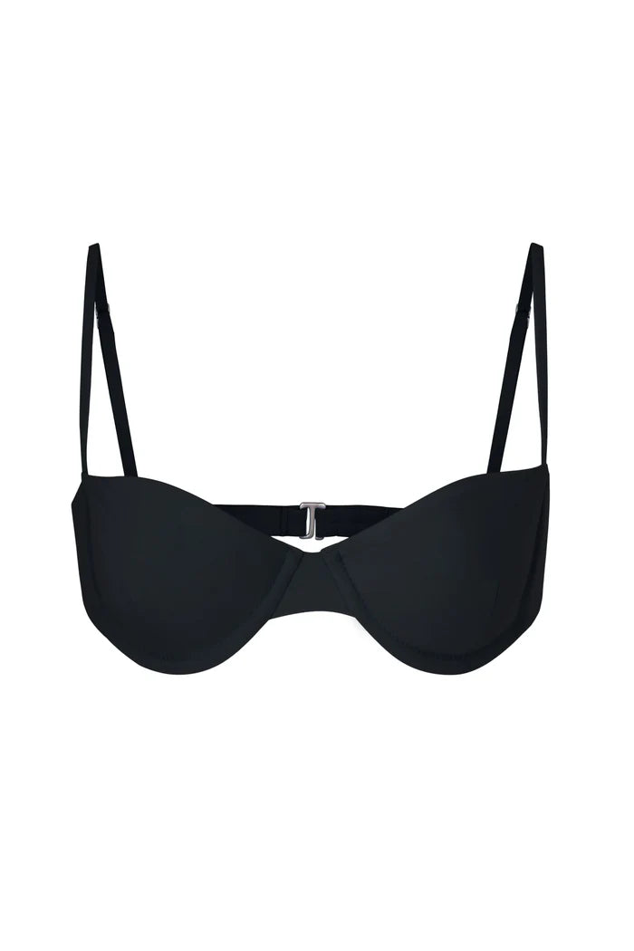 Balconette Underwire Bikini Top Black