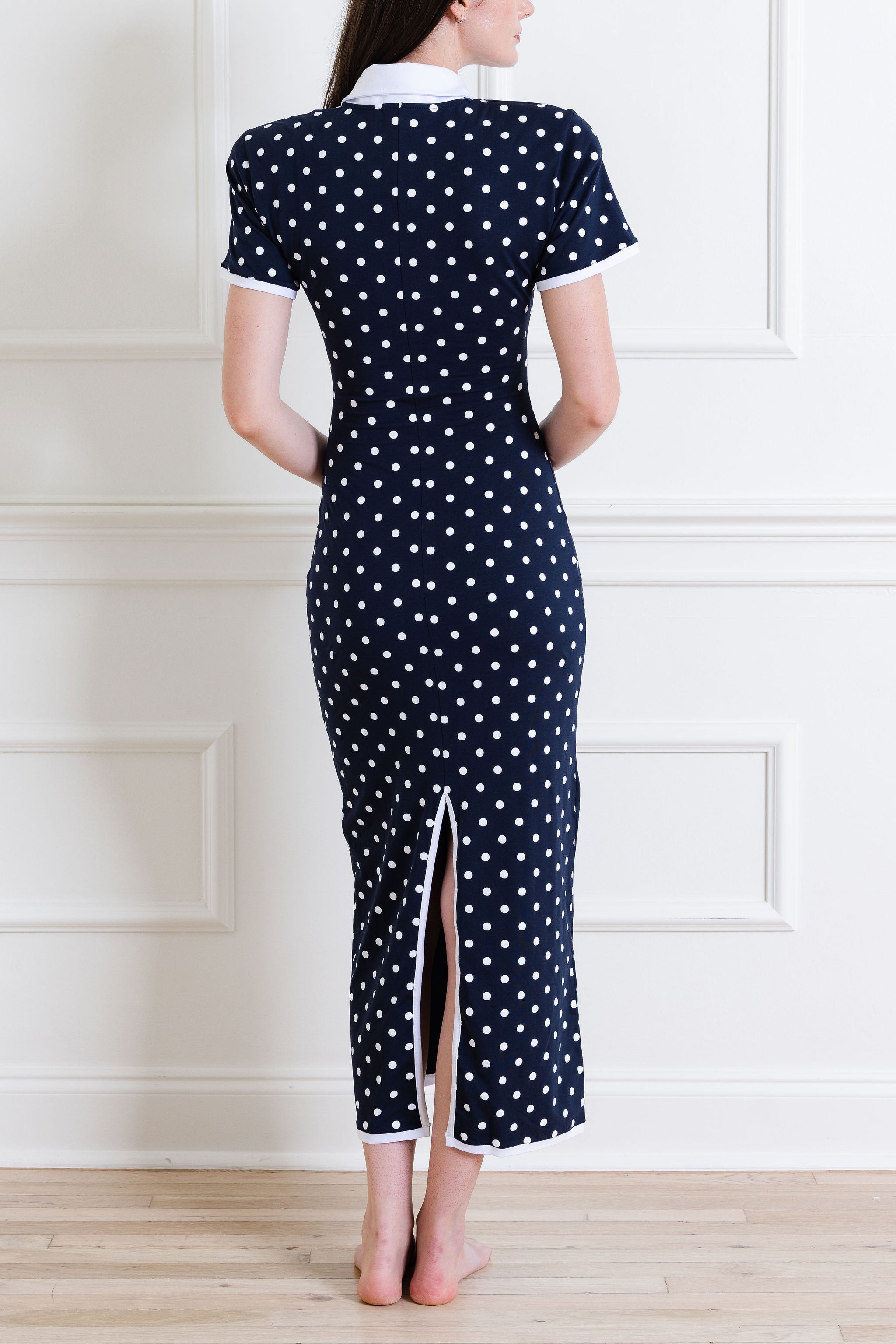 Polka Dot Jersey Polo Dress | CASALINA