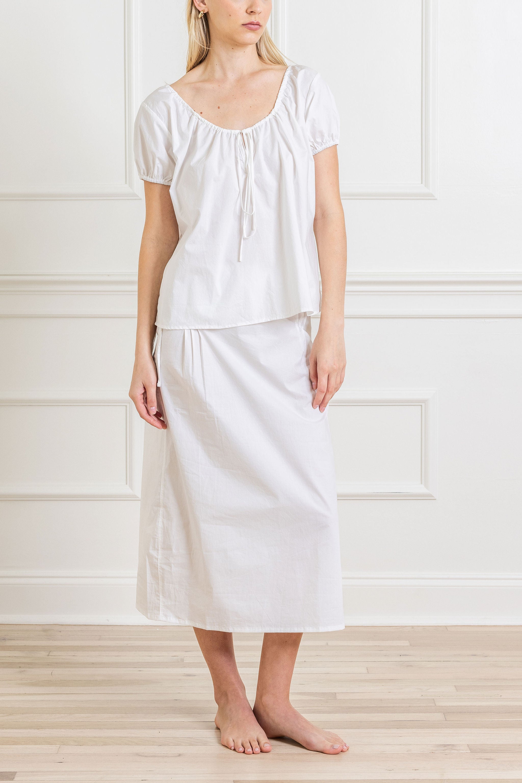 White Pintuck Skirt
