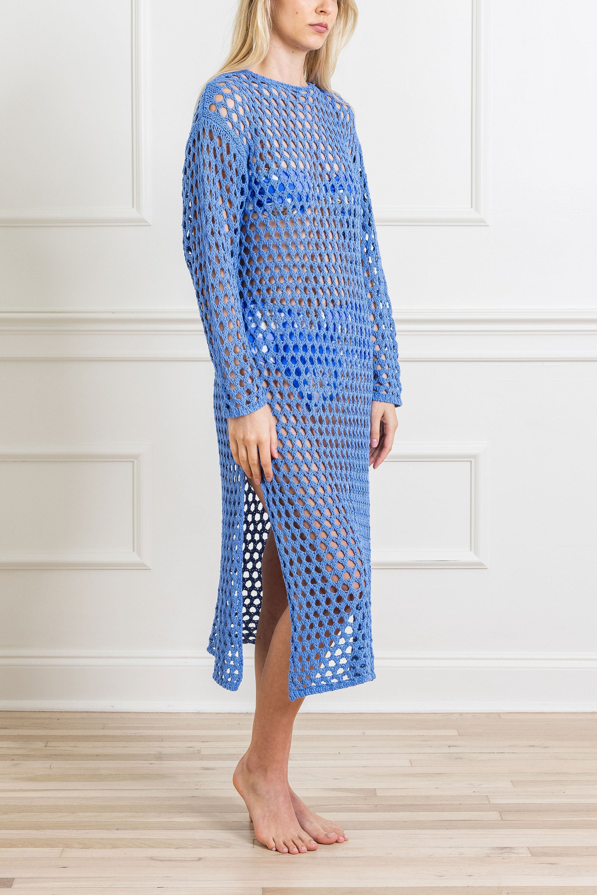 Sky Crochet Knit Dress