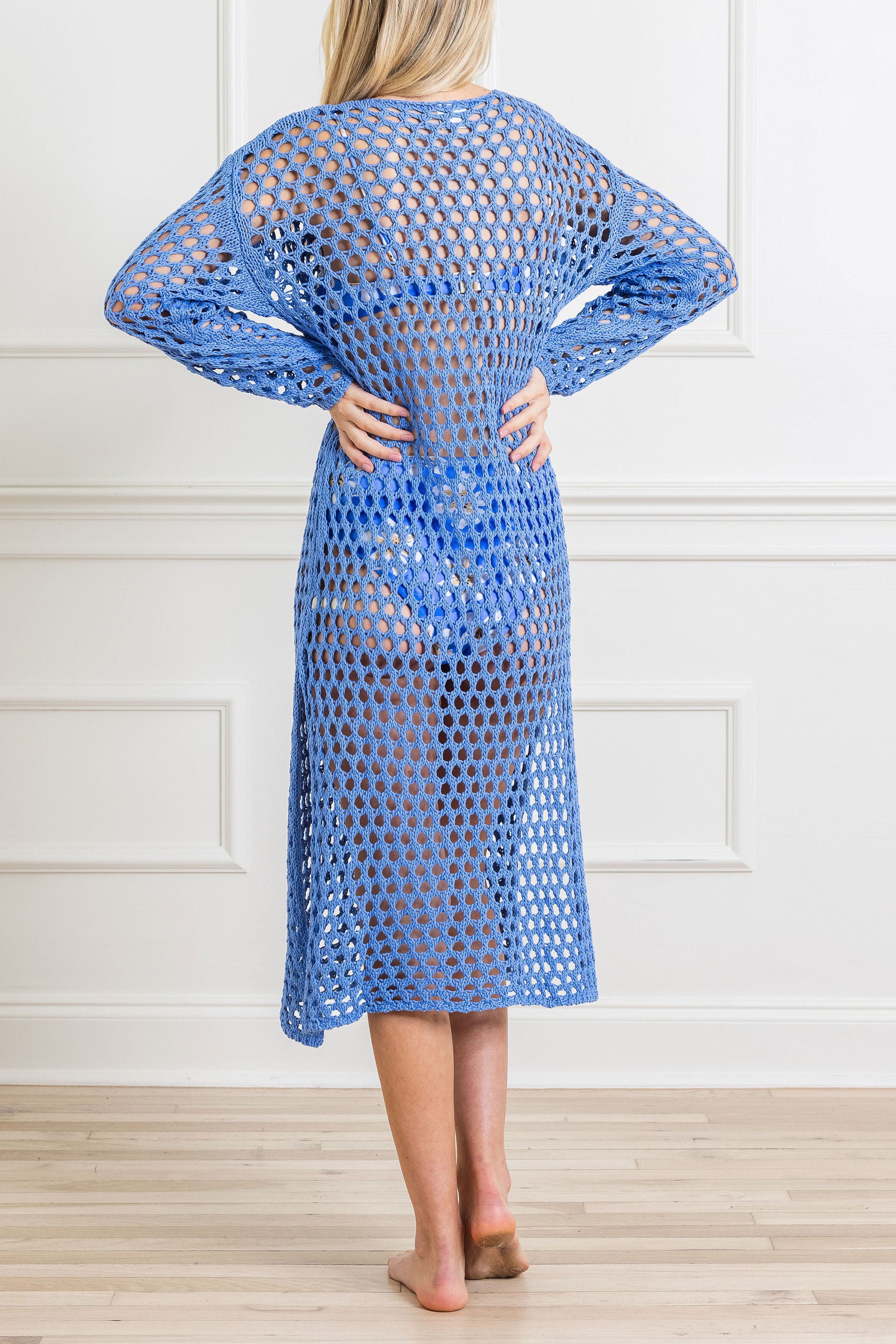 Sky Crochet Knit Dress