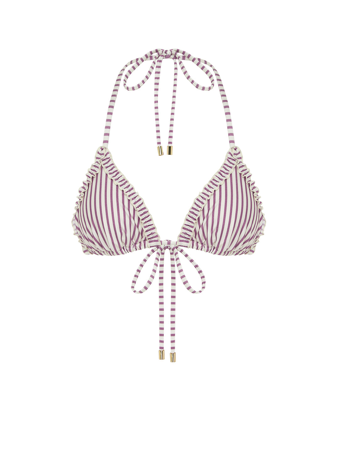 Ruffle Essential String Bikini Top Mauve