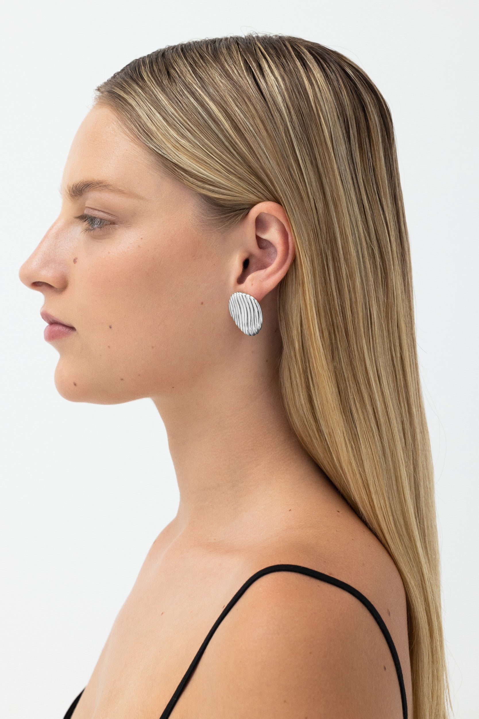 Paloma Dome Earrings Silver