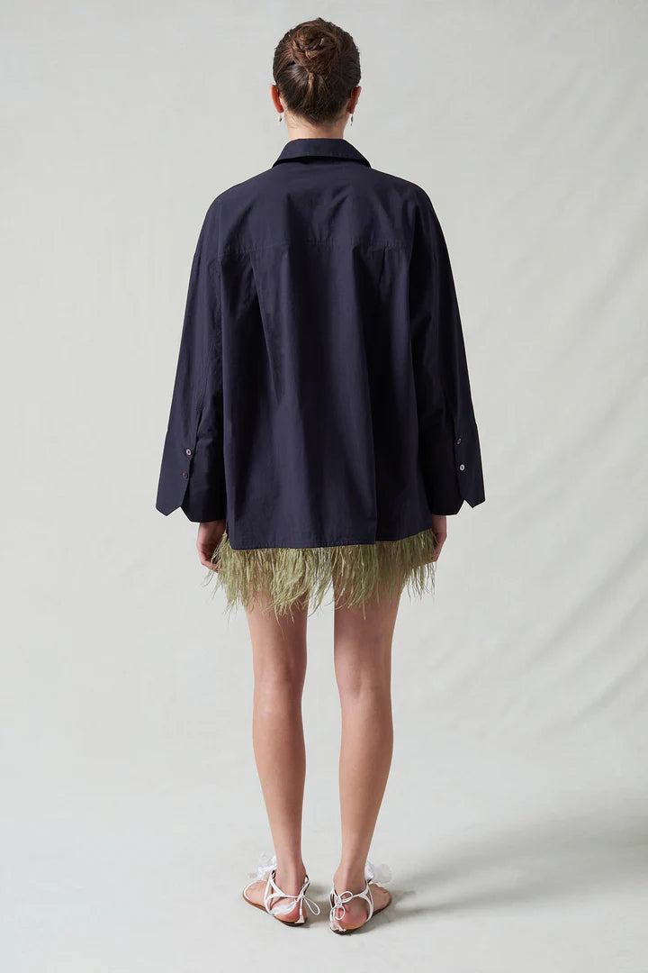 Feather Dress Midnight Navy