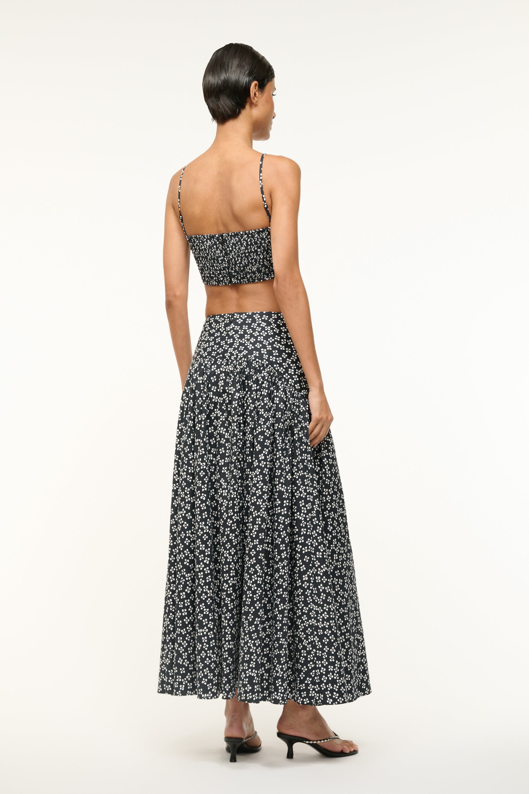 Procida Skirt Black Woodblock Floral