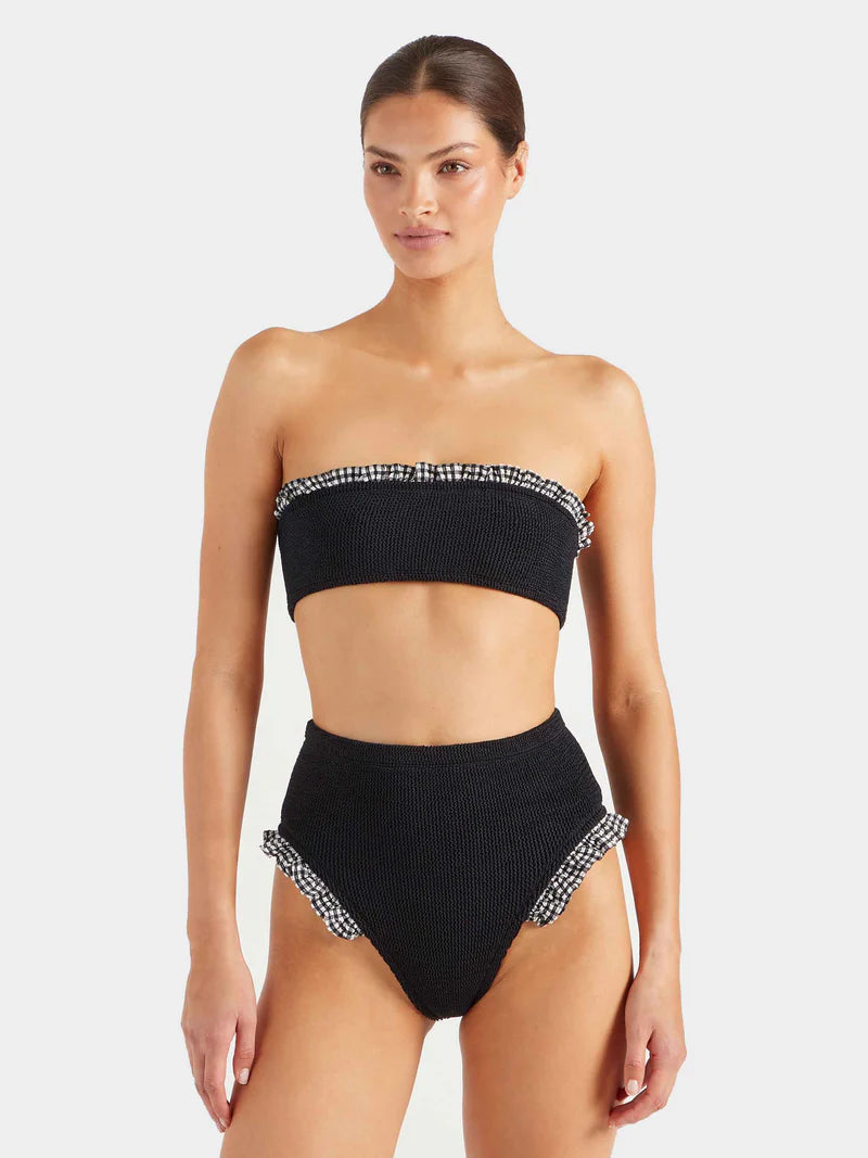 Peggy Seersucker Bikini Black Gingham