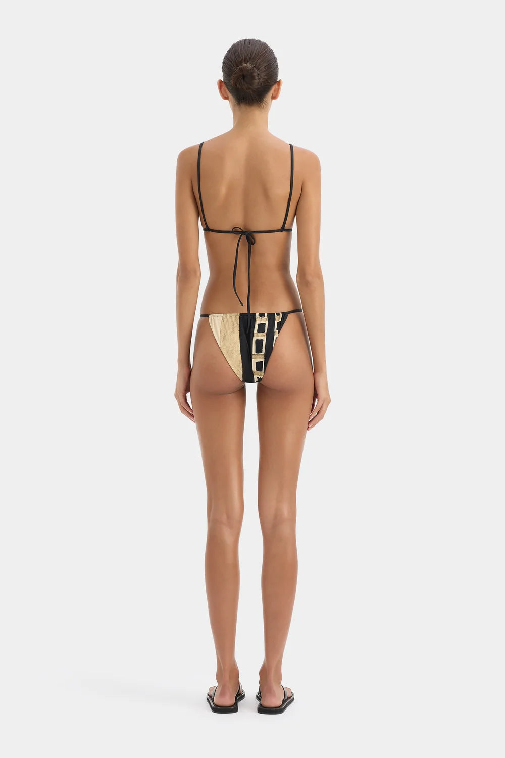 Sona String Triangle Bikini Top Geo Scape