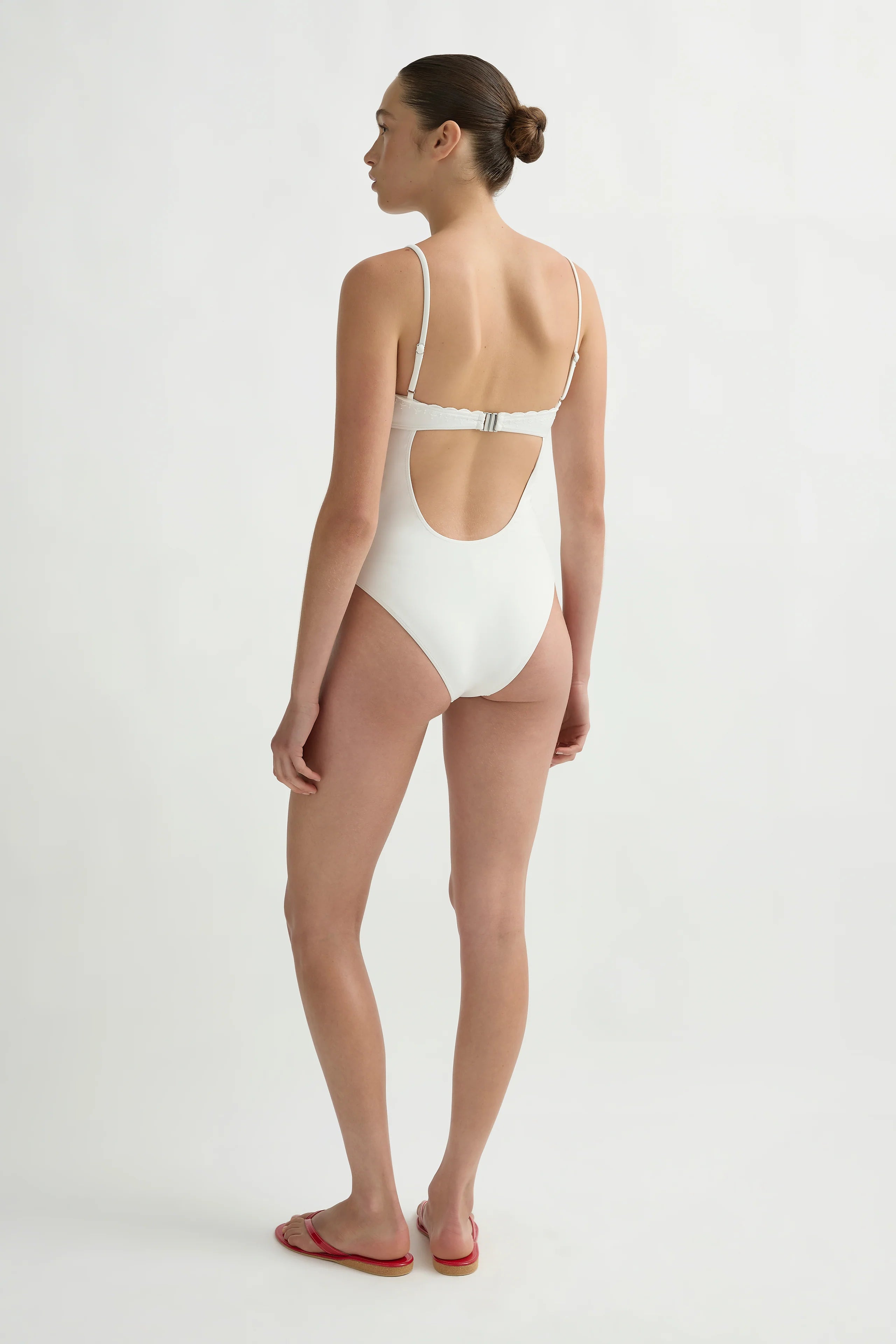 Pia One Piece Swimsuit Vintage White Red