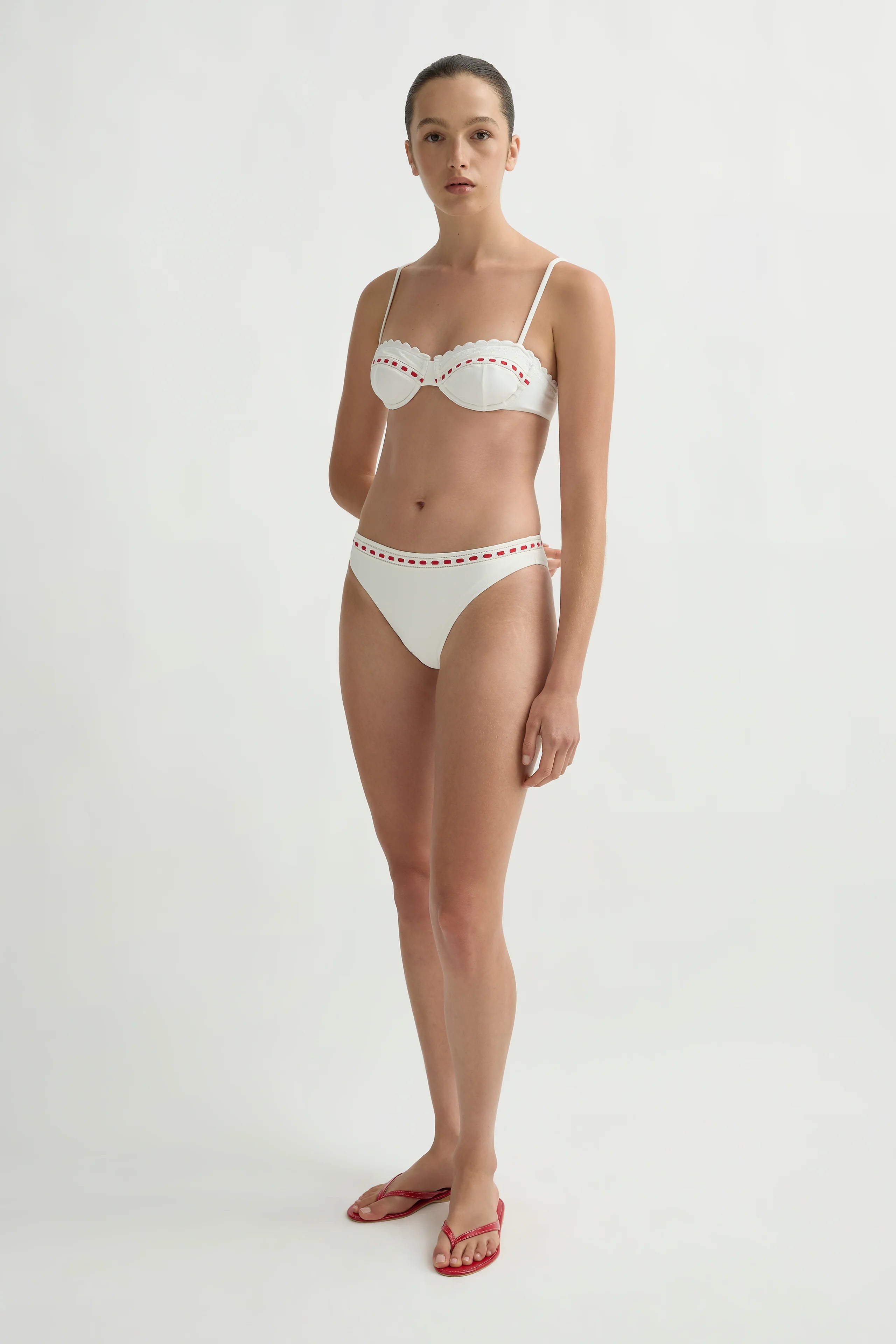 Pia Bikini Top Vintage Red White