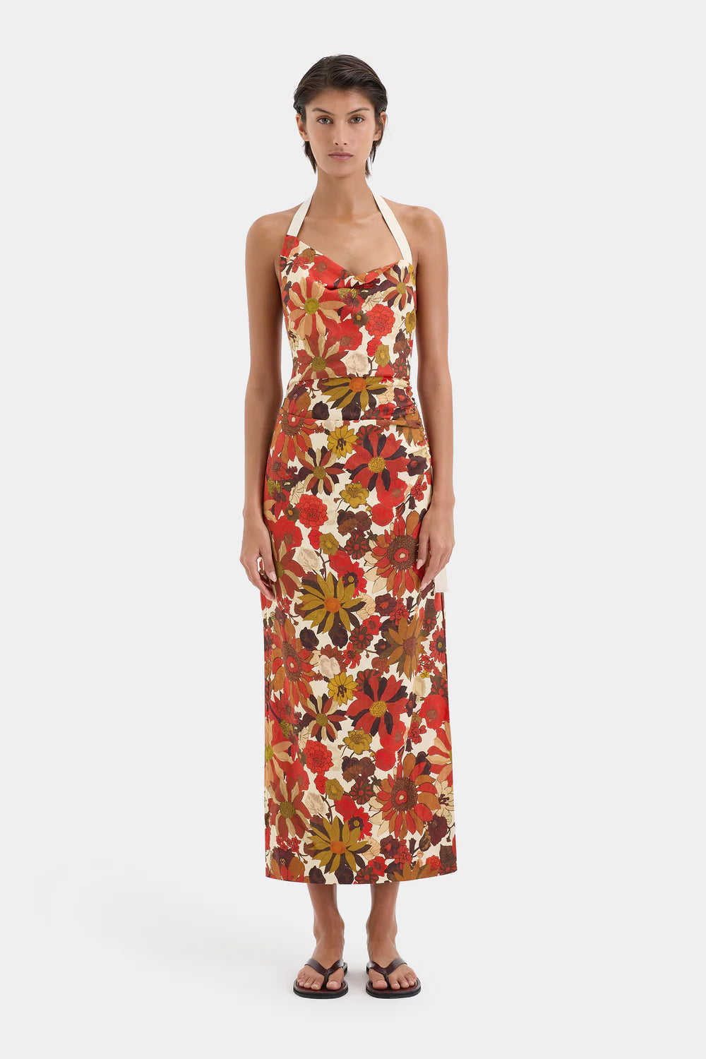 Castella Gathered Midi Dress
