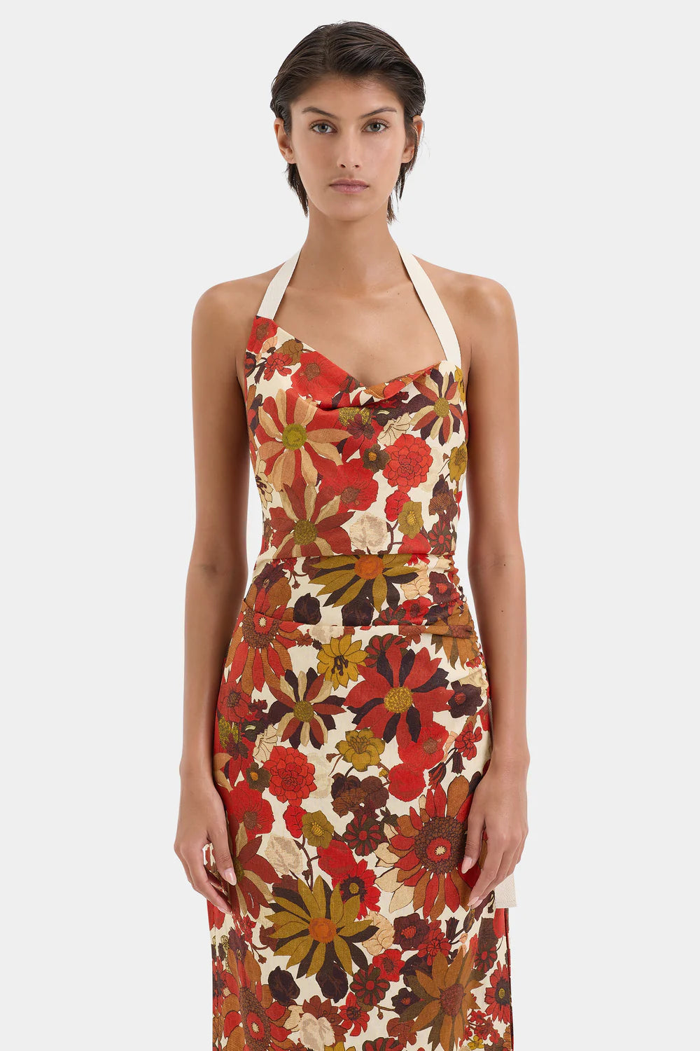 Castella Gathered Midi Dress