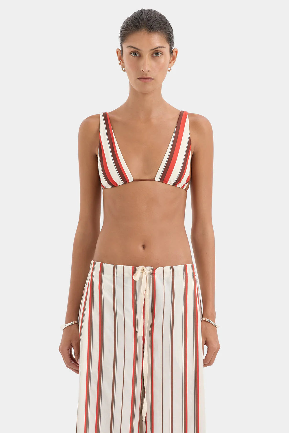 Alva Halter Triangle Bikini Top Laila Stripe