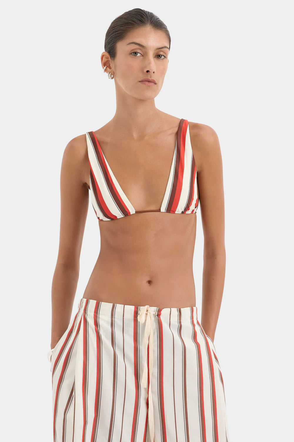 Alva Halter Triangle Bikini Top Laila Stripe