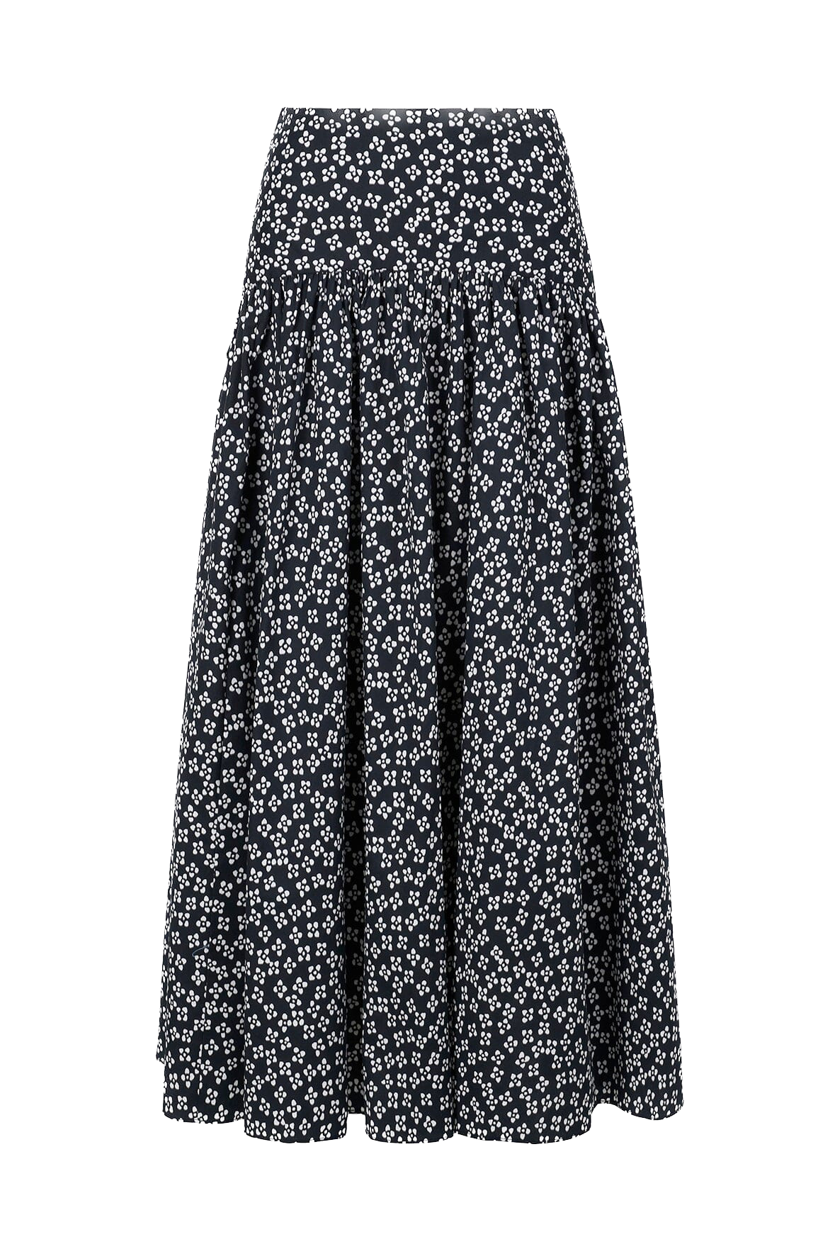 Procida Skirt Black Woodblock Floral